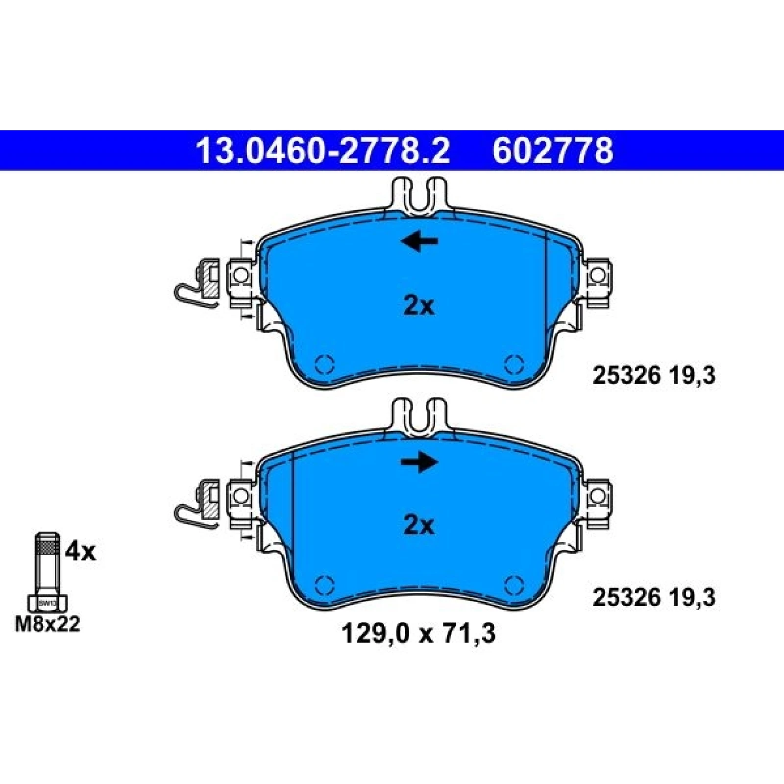 Bremsbelagsatz Db P. W176/W246 11 13.0460-2778.2