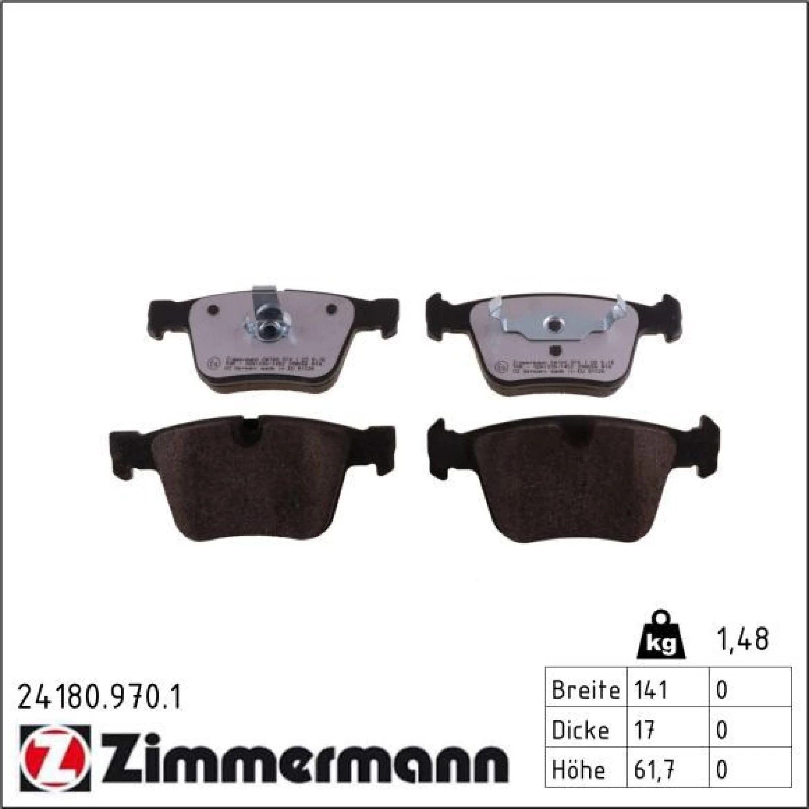 ZIMMERMANN Bremsbeläge 24180.970.1