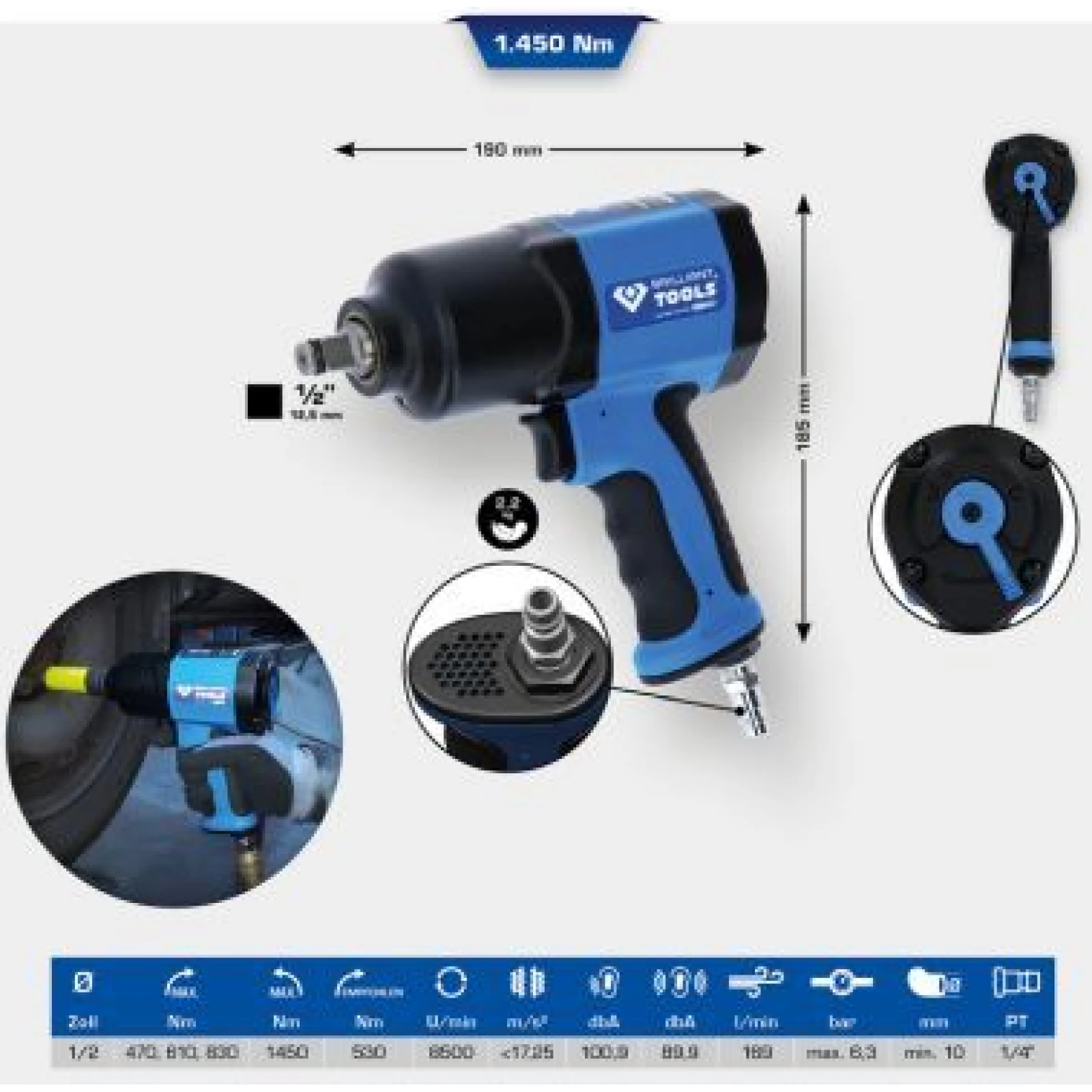 KS TOOLS Schlagschrauber (Druckluft) BT160100