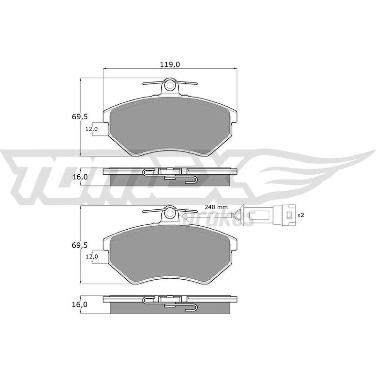 TOMEX brakes Bremsbelagsatz, Scheibenbremse TX 10-631