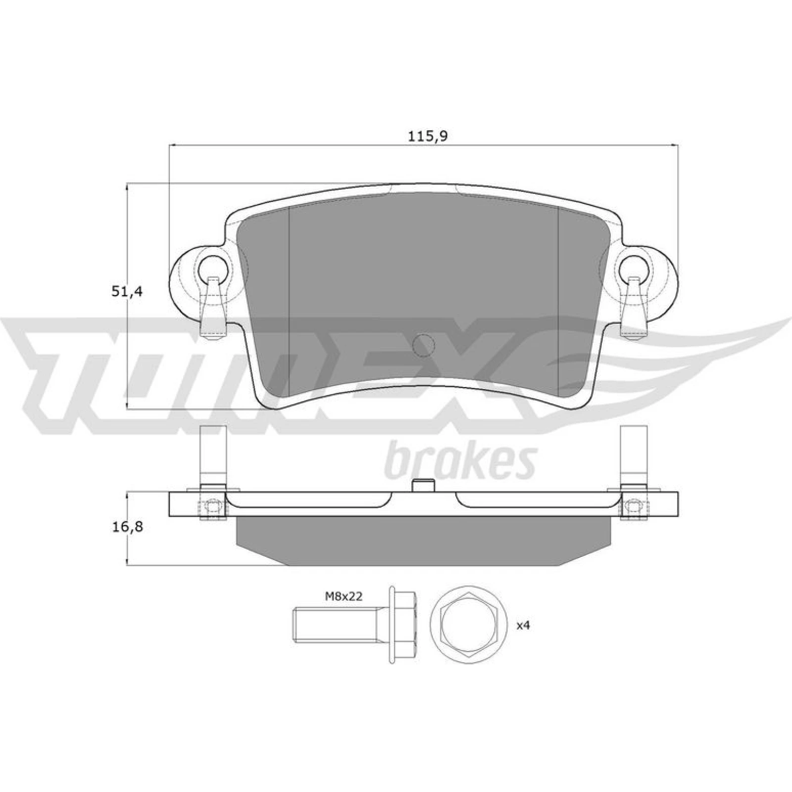 TOMEX brakes Bremsbelagsatz, Scheibenbremse TX 13-52