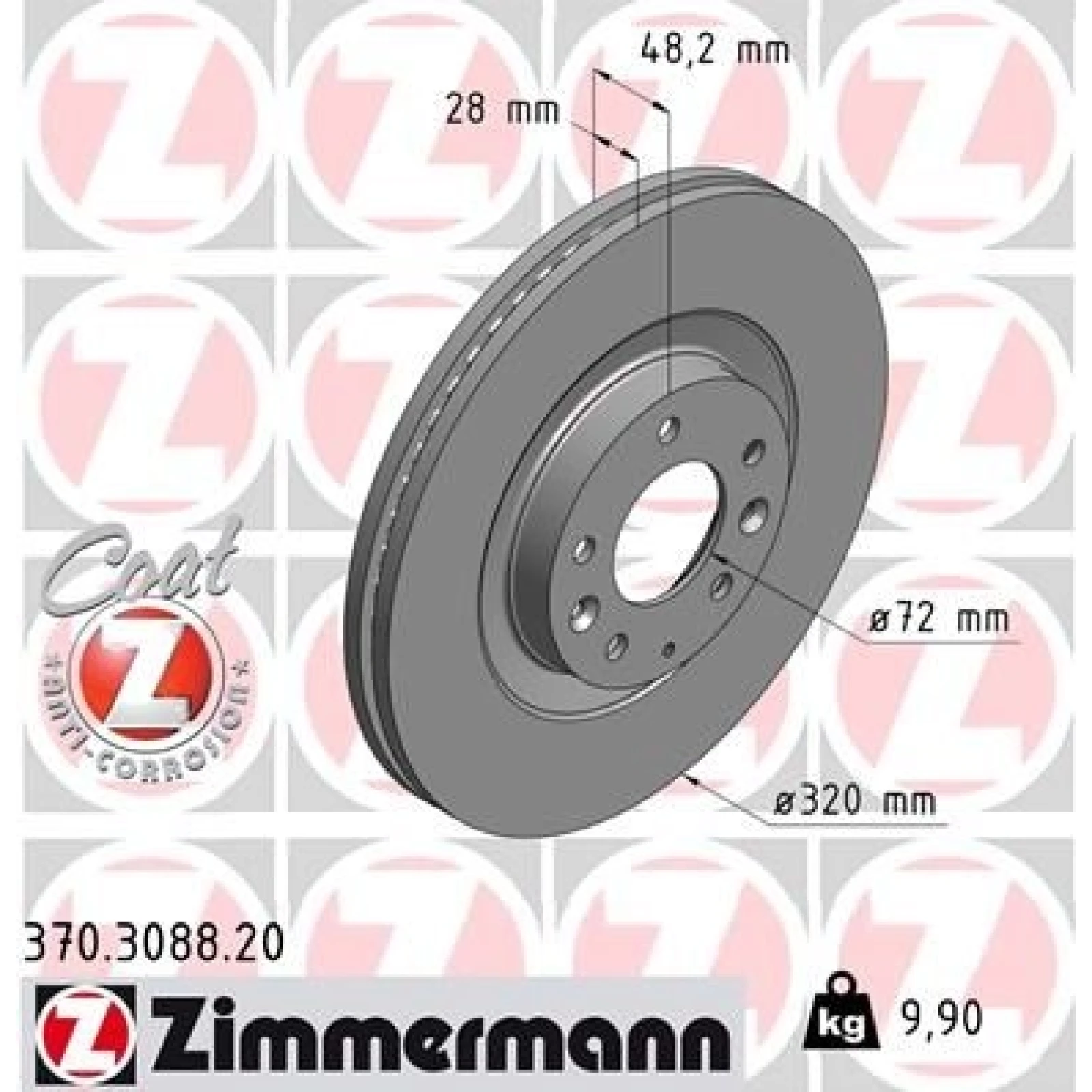 ZIMMERMANN Bremsscheibe 370.3088.20