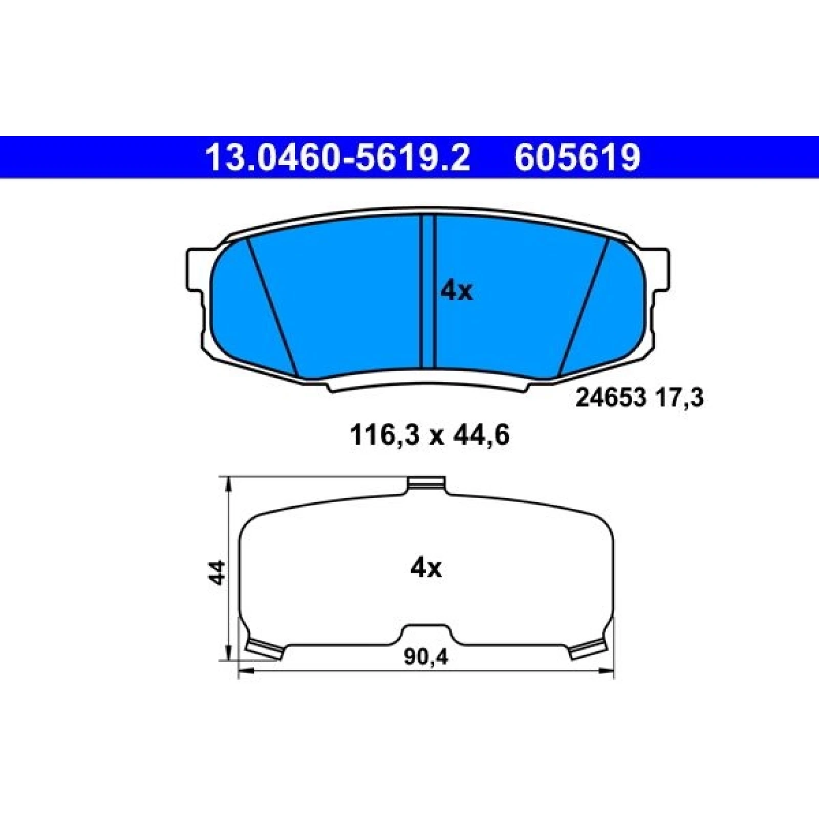 Bremsbelagsatz Toyota T. Land Cruiser 4.5D/4.6-4.7 V8 08 13.0460-5619.2