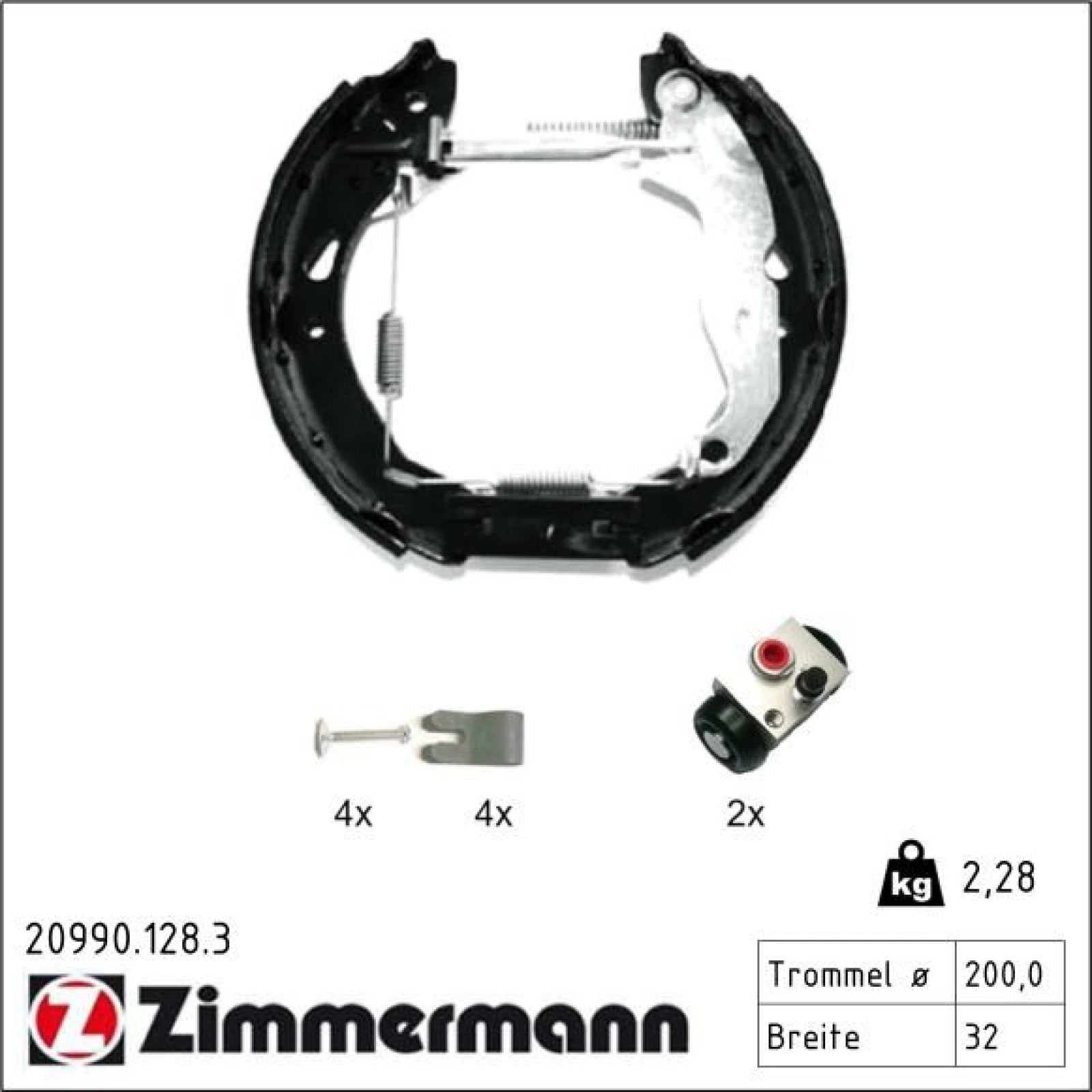 ZIMMERMANN Bremsbacken 20990.128.3