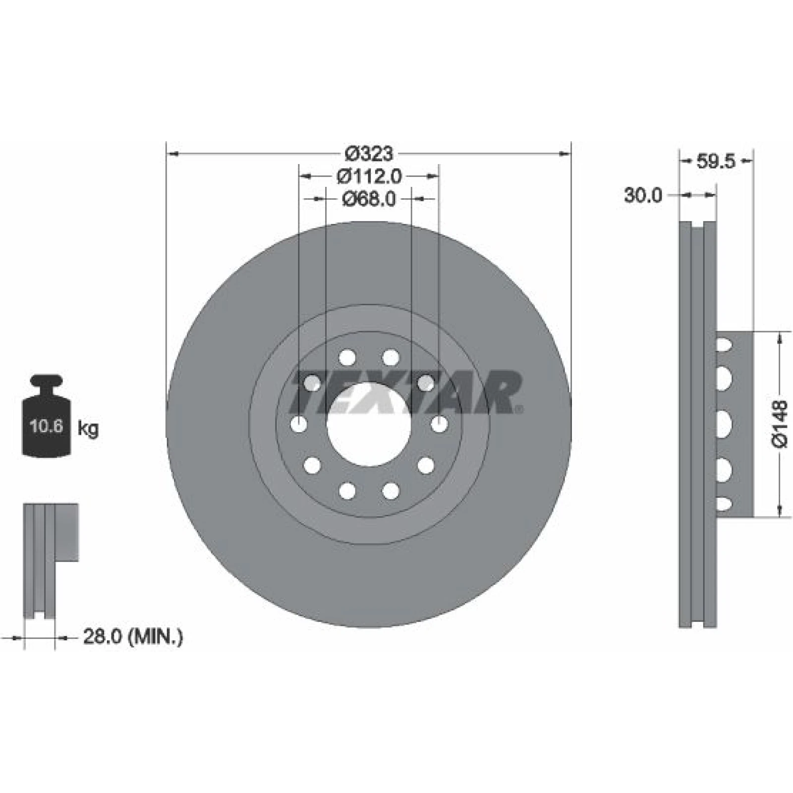 Bremsscheibe Audi P. A6/A8 2.5-6.0 Quattro 95-10 323Mm Siehe Katalog 92098305