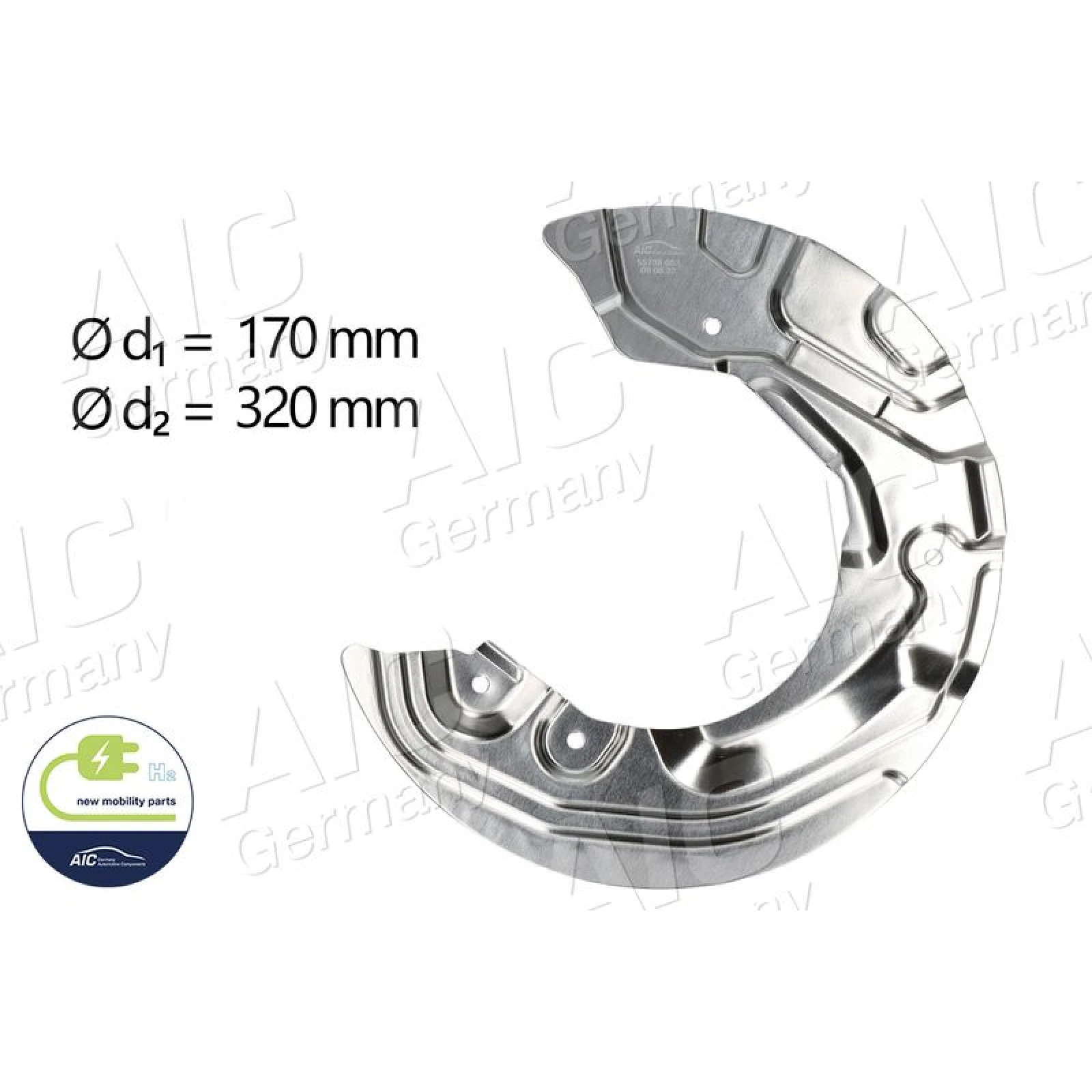 BREMSANKERBLECH V L ALU D:320 55738