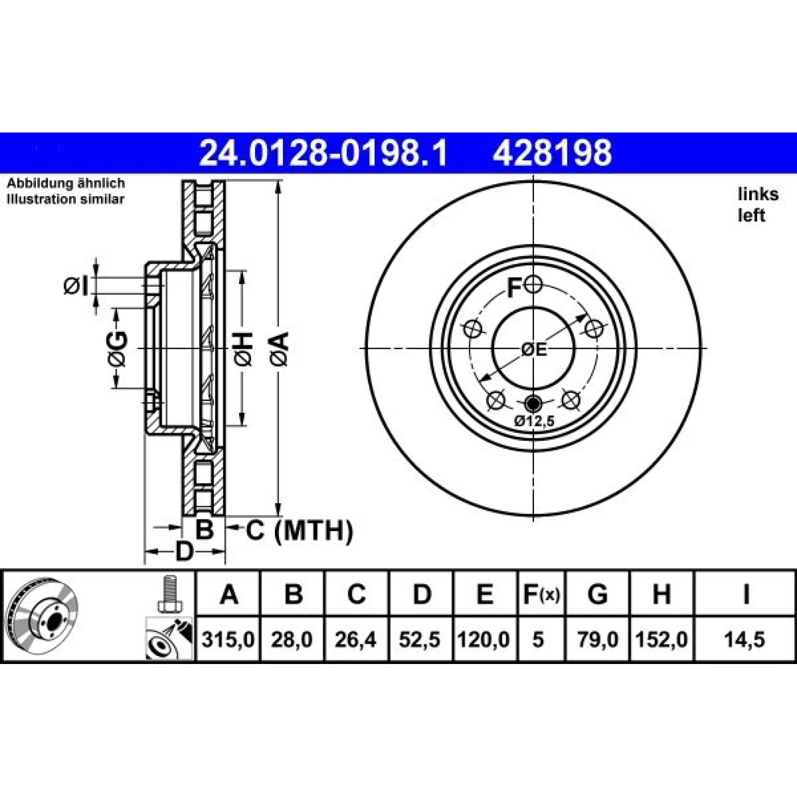 Bremsscheibe 24.0128-0198.1