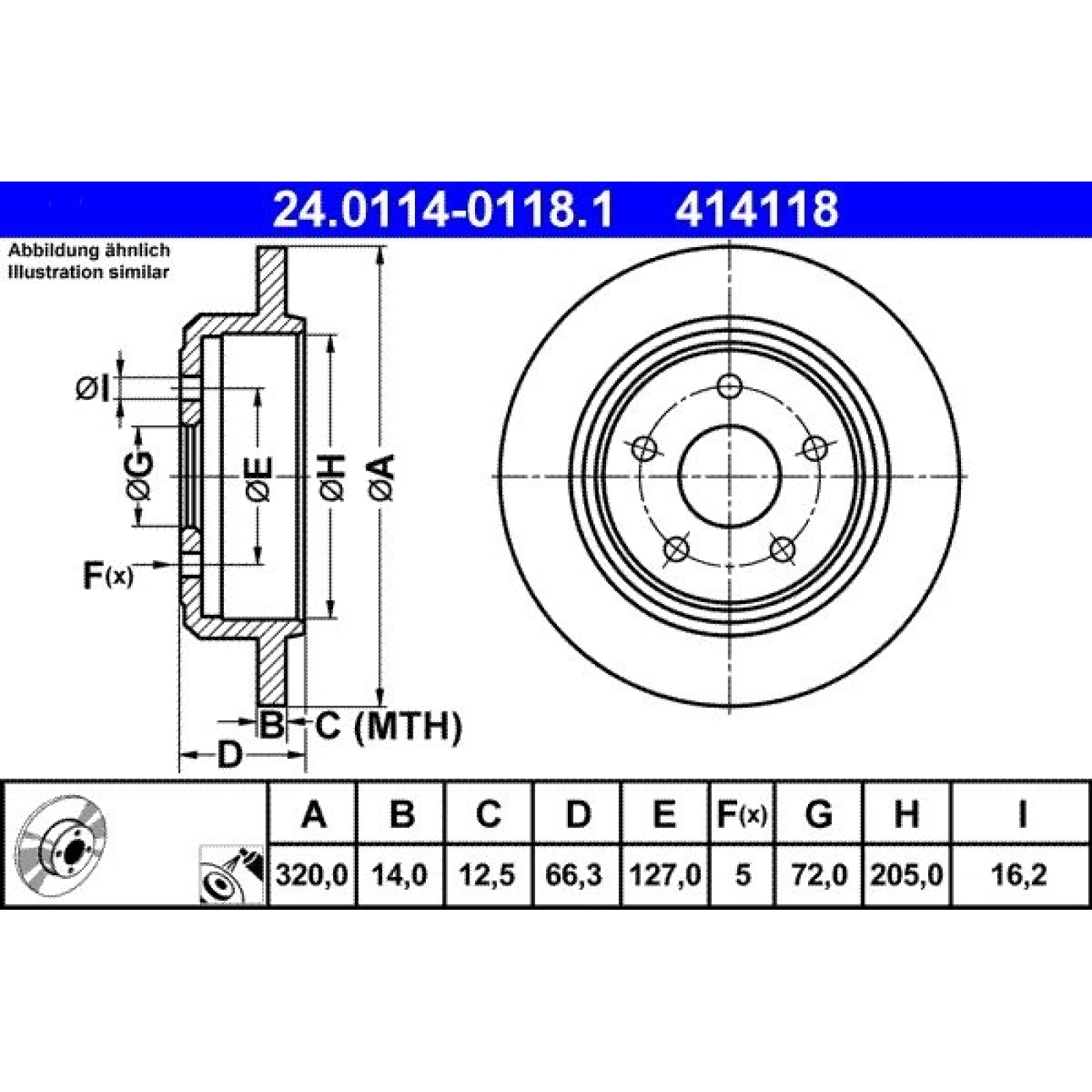 Bremsscheibe Jeep T. Commander/Grand Cherokee 3,7-5,7 4X4 04-10 24.0114-0118.1