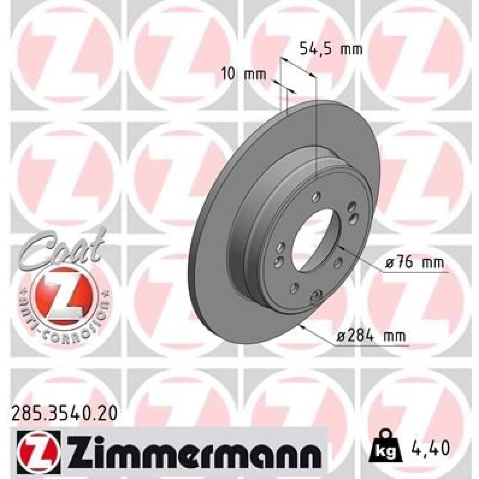 ZIMMERMANN Bremsscheibe 285.3540.20