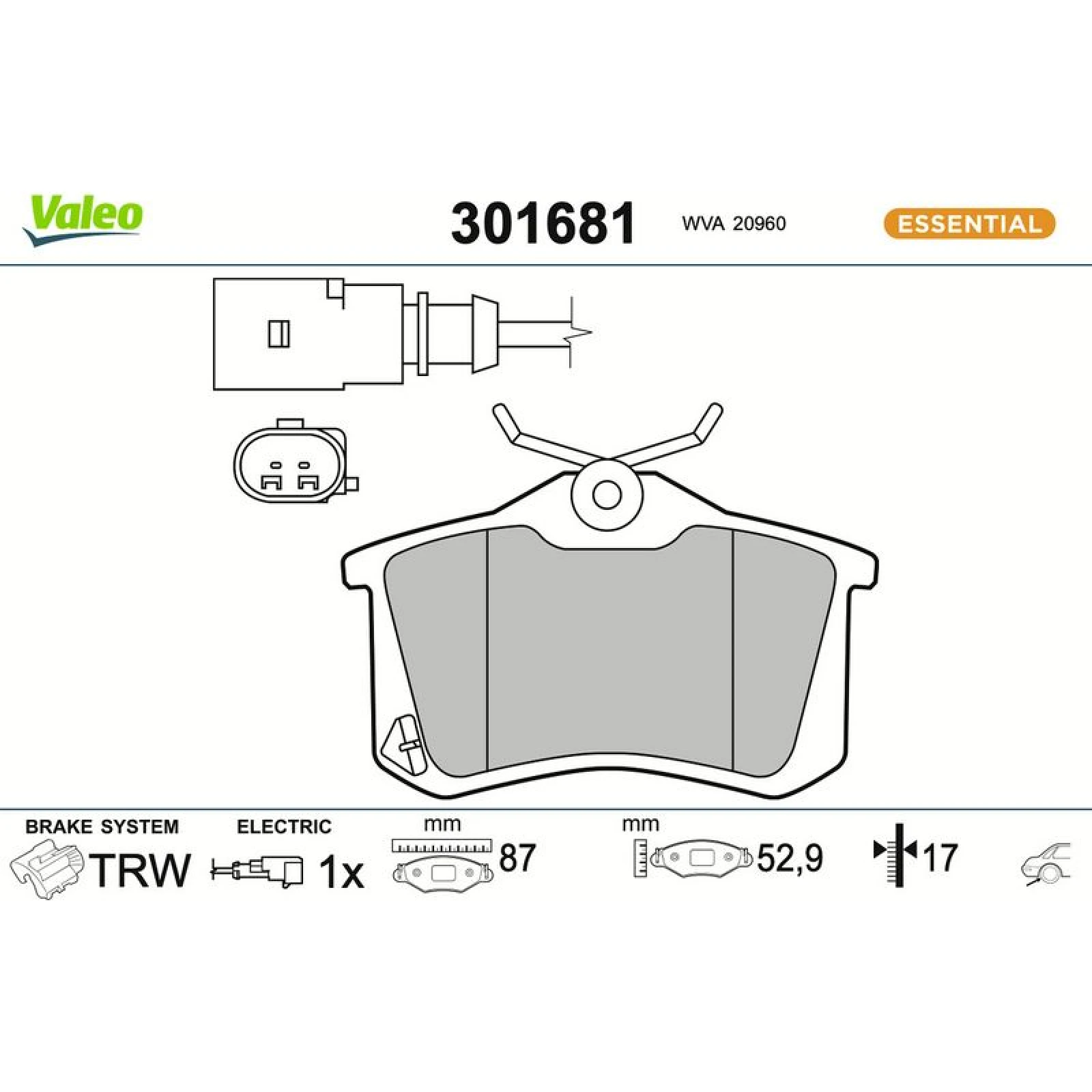 VALEO Bremsbeläge 301681