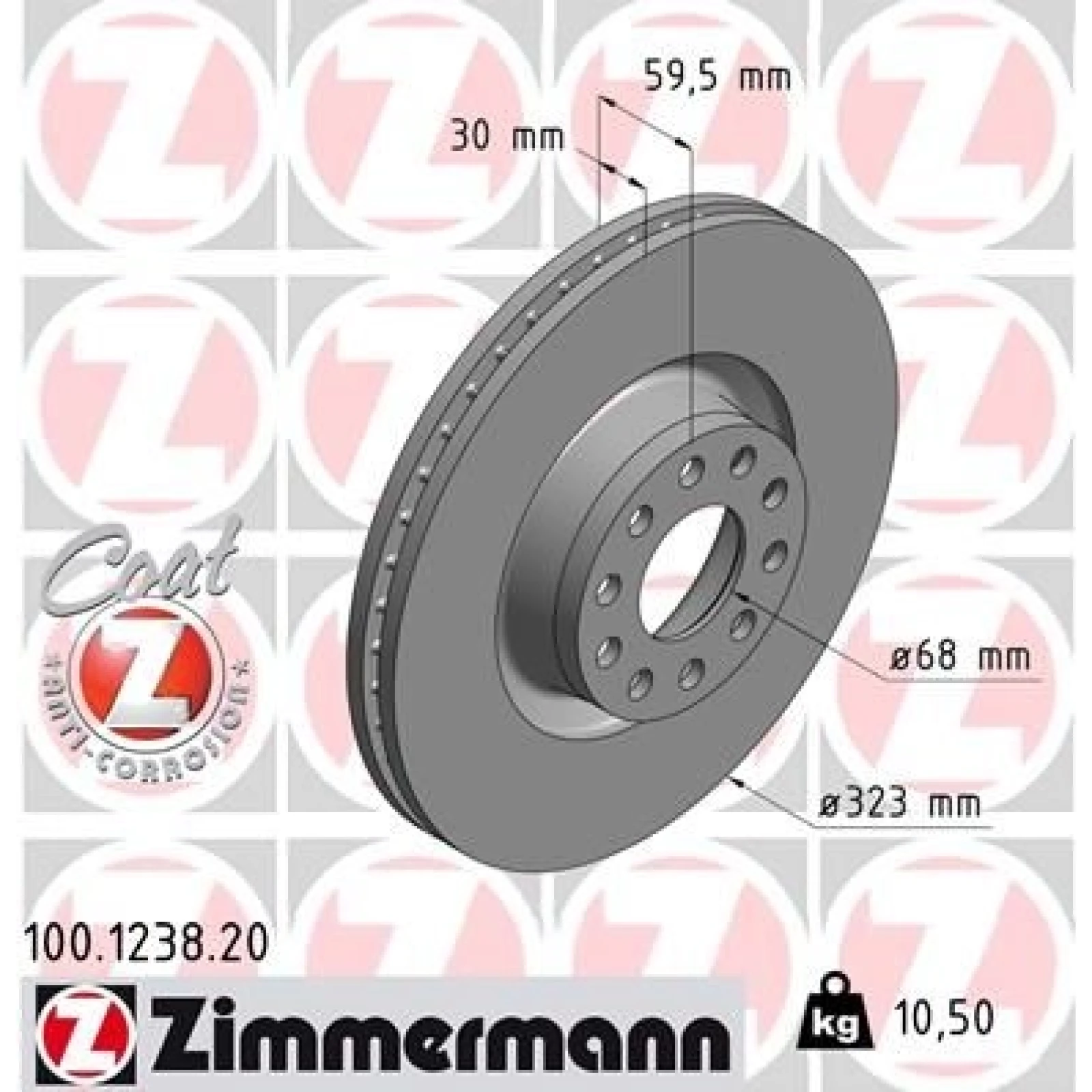 ZIMMERMANN Bremsscheibe 100.1238.20