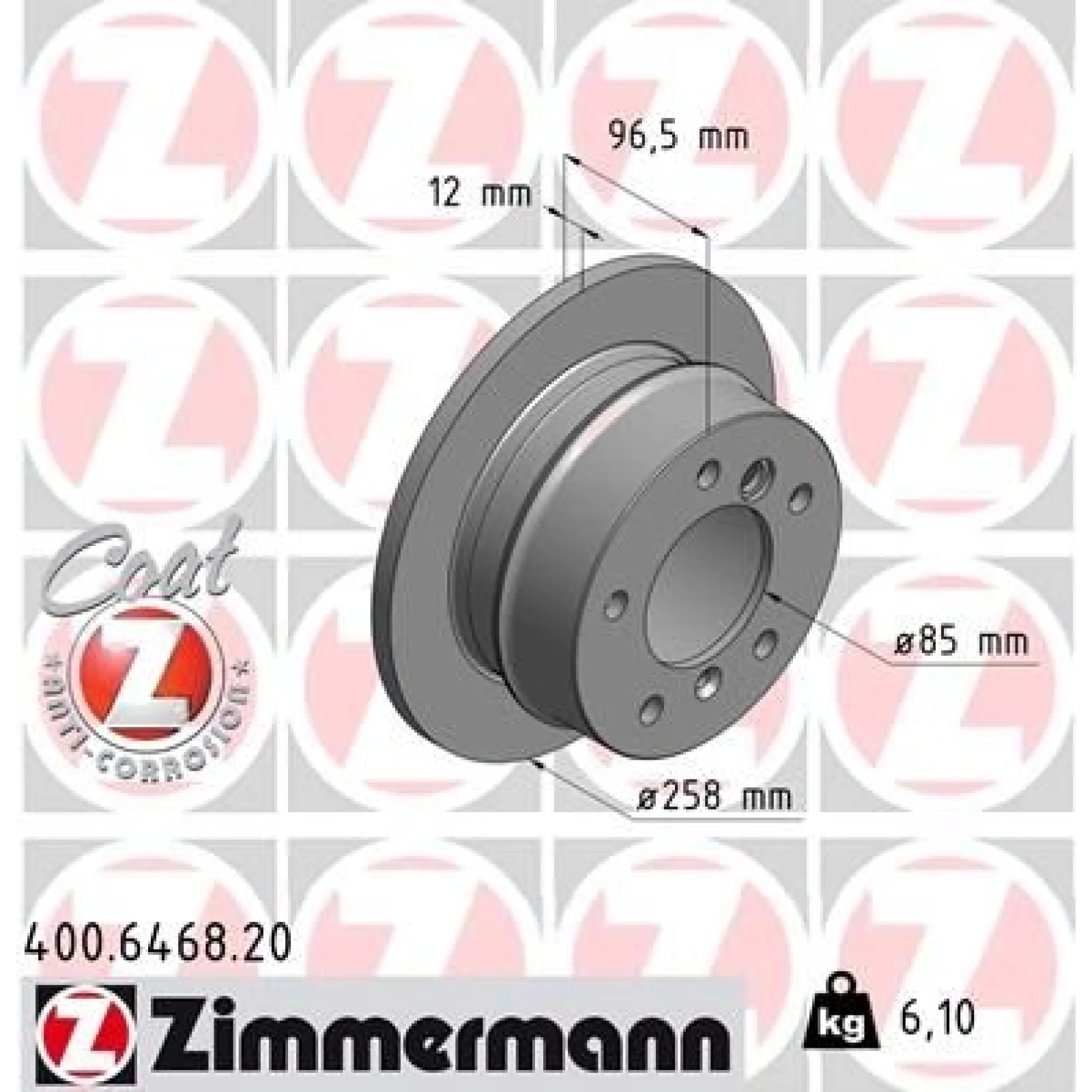 ZIMMERMANN Bremsscheibe 400.6468.20