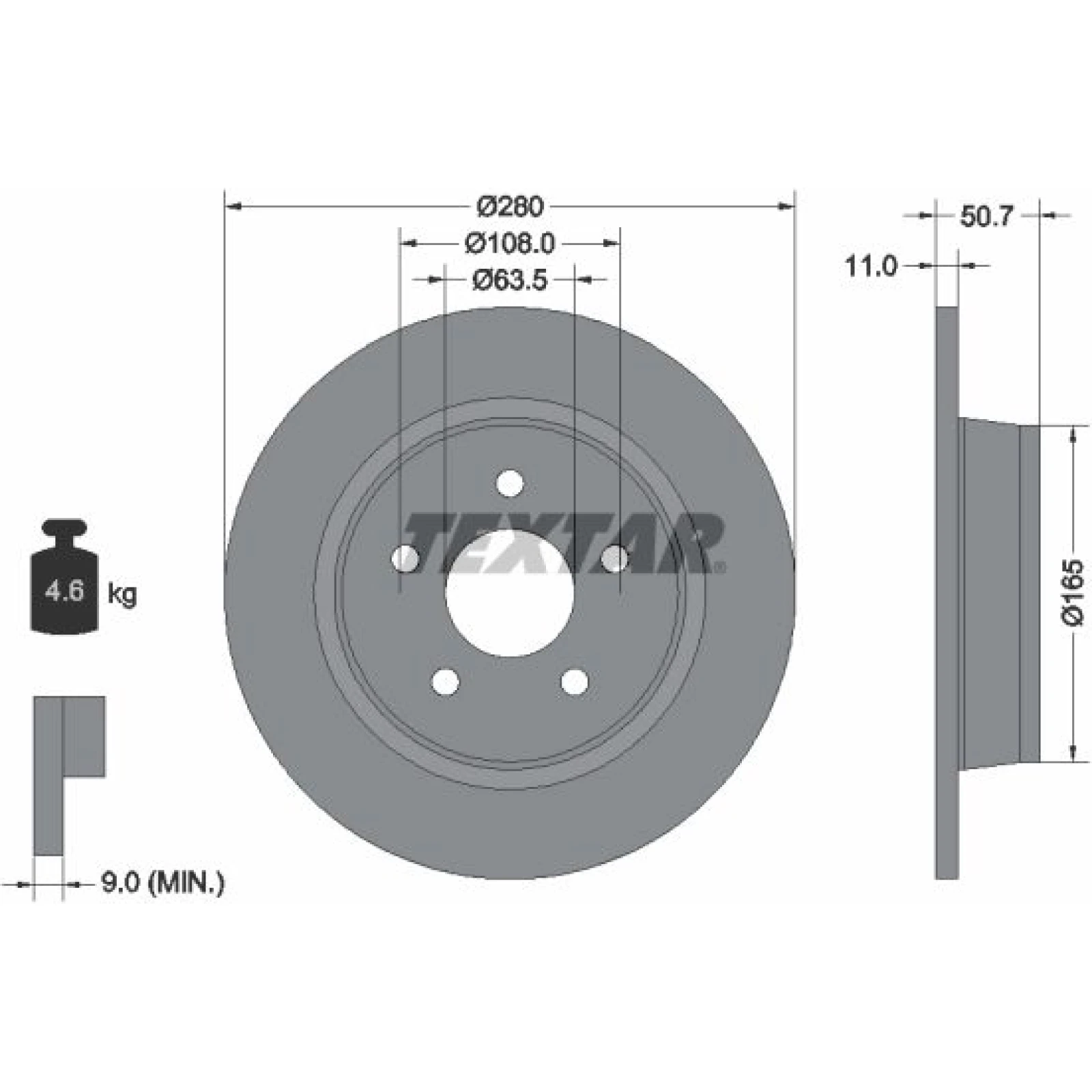 Bremsscheibe Ford T. C-Max 10-/Kuga 13 92238903