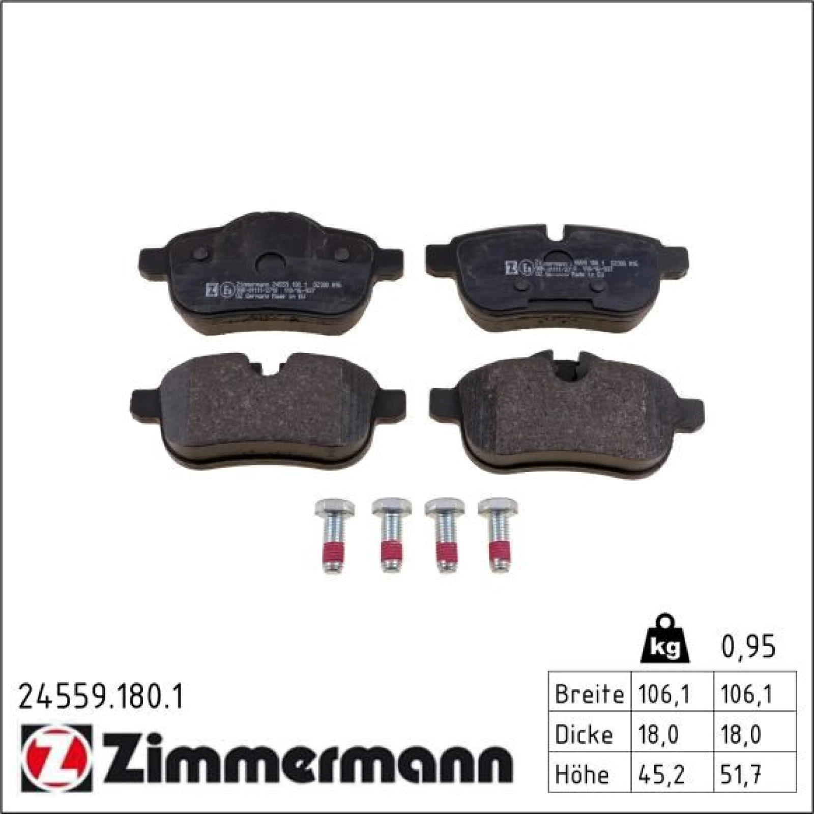 ZIMMERMANN Bremsbeläge 24559.180.1