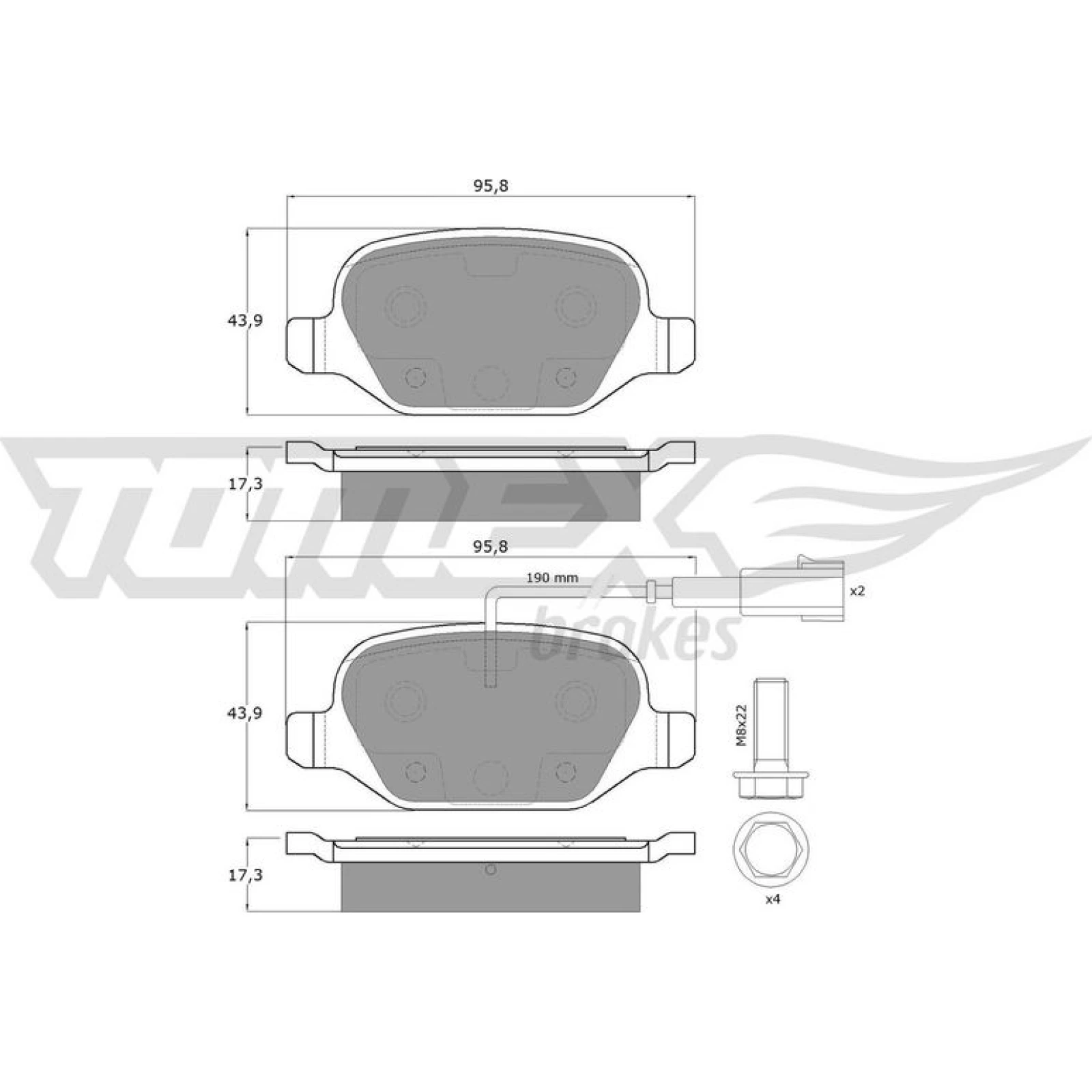 TOMEX brakes Bremsbelagsatz, Scheibenbremse TX 12-703