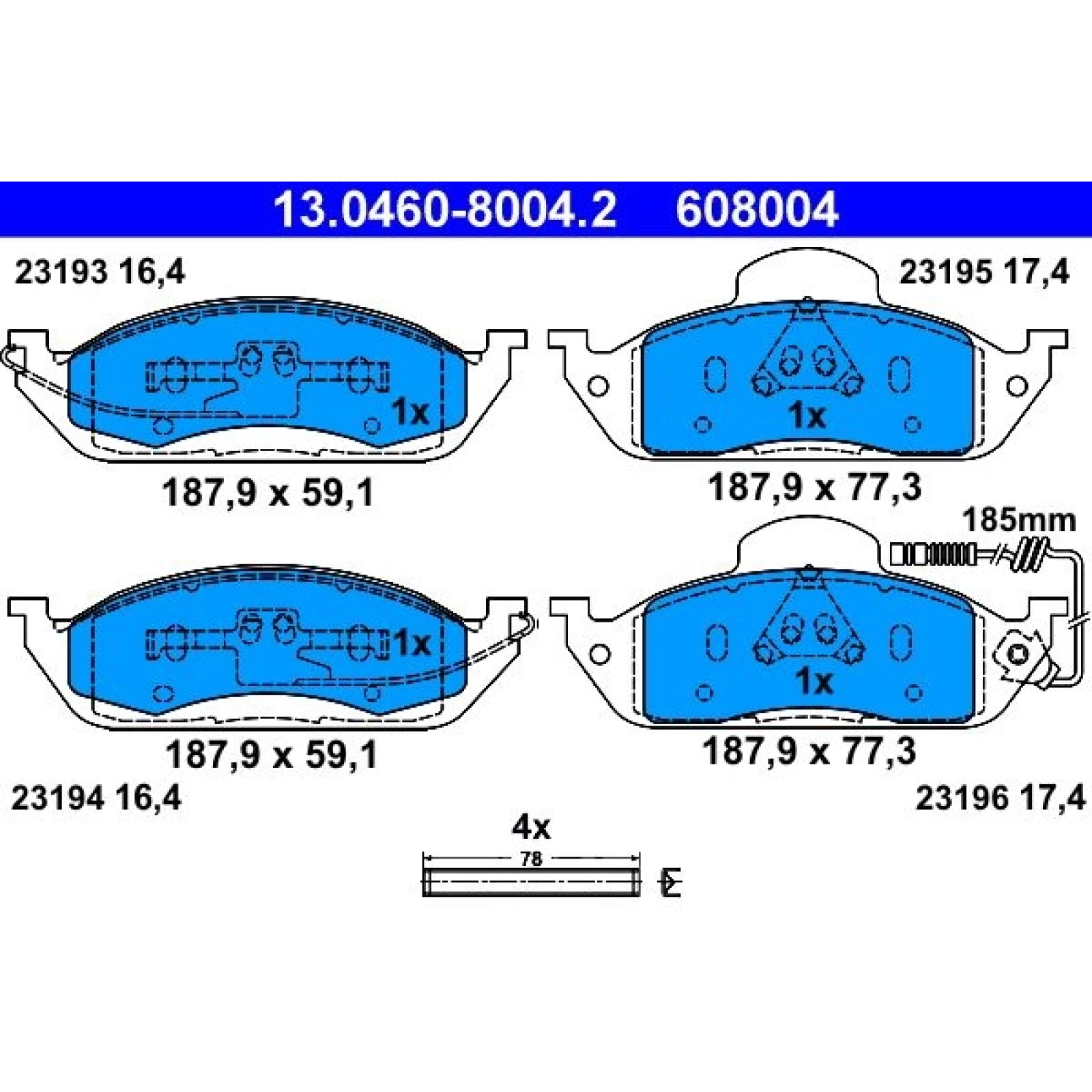 Bremsbelagsatz Db P. W163 Ml 2.3-4.3 98-05 13.0460-8004.2