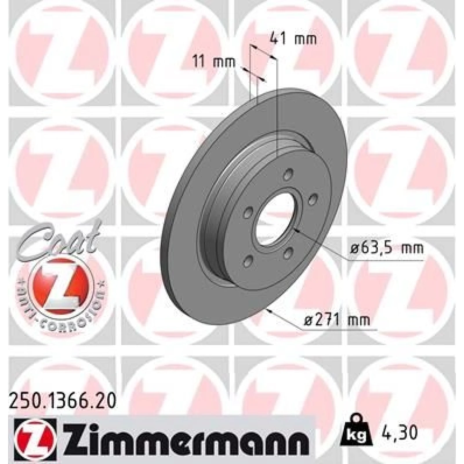 ZIMMERMANN Bremsscheibe 250.1366.20
