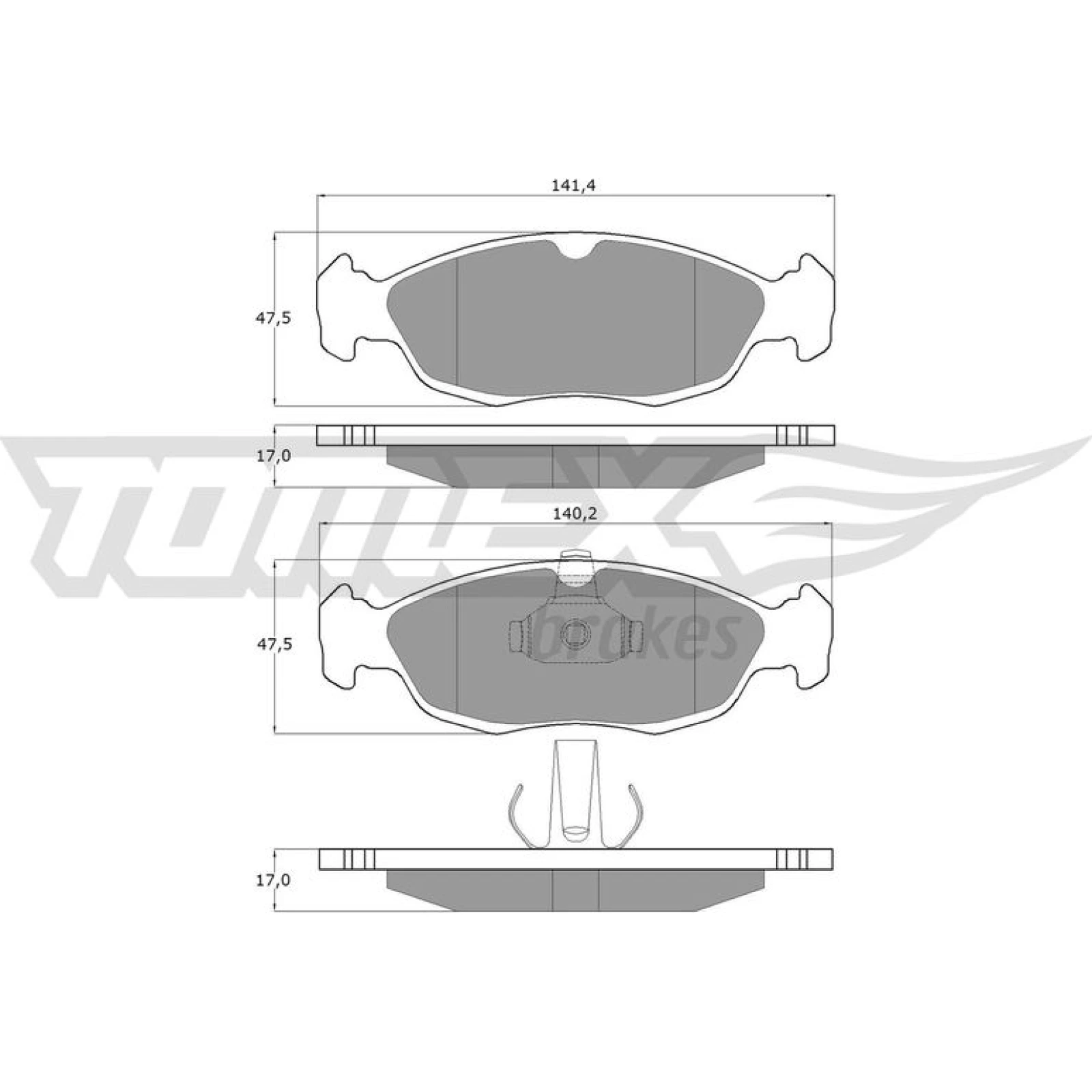 TOMEX brakes Bremsbelagsatz, Scheibenbremse TX 11-71