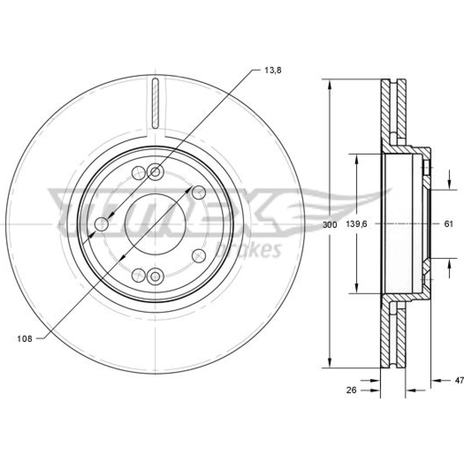 TOMEX brakes Bremsscheibe TX 72-12
