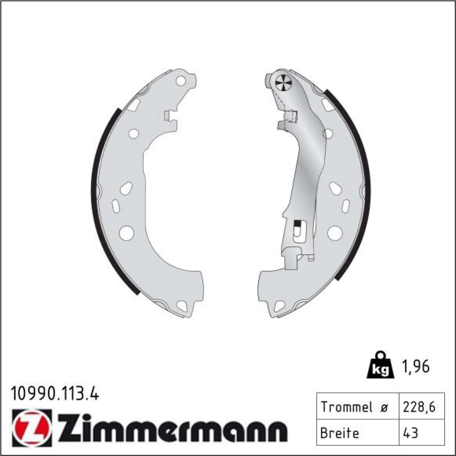 ZIMMERMANN Bremsbacken 10990.113.4