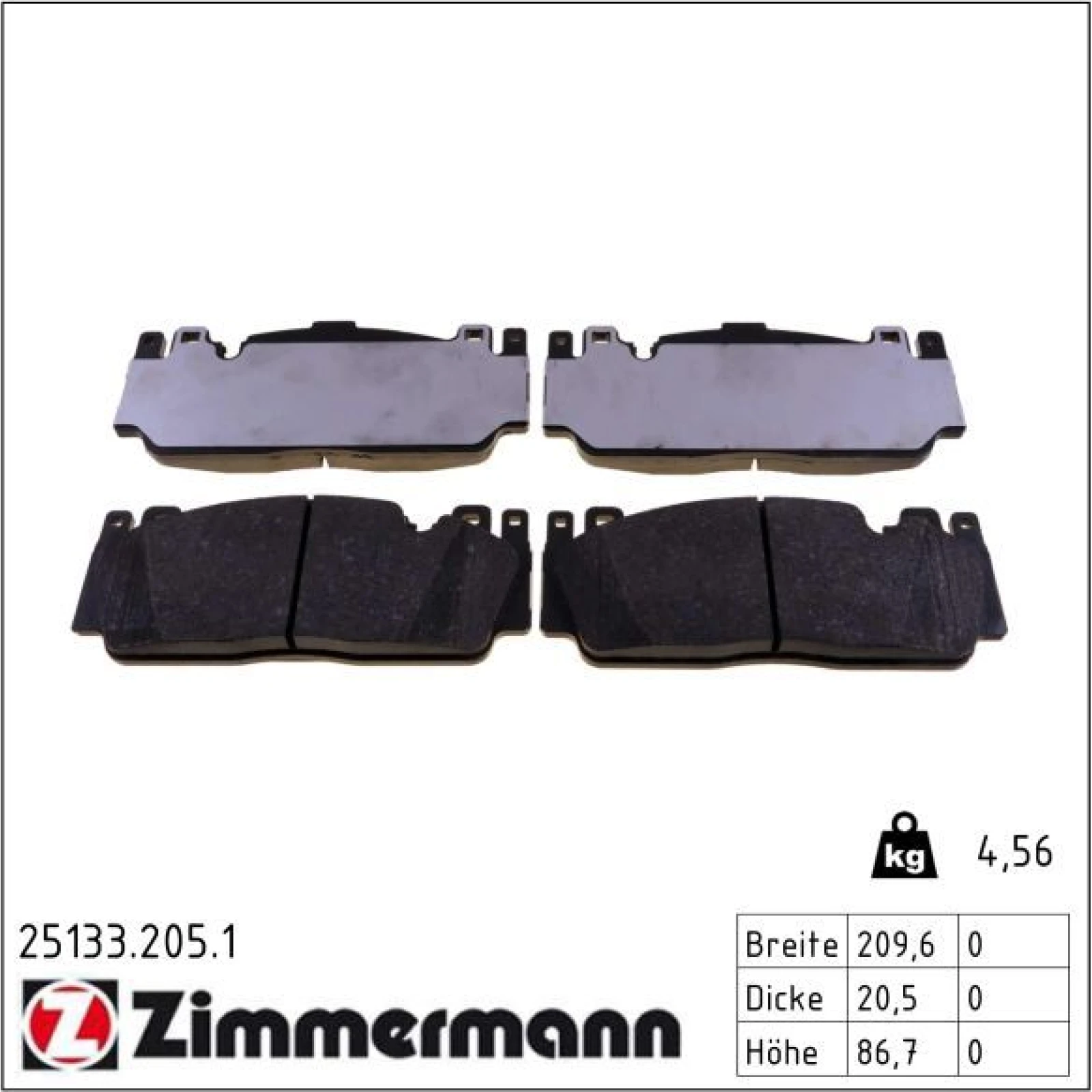 ZIMMERMANN Bremsbeläge 25133.205.1