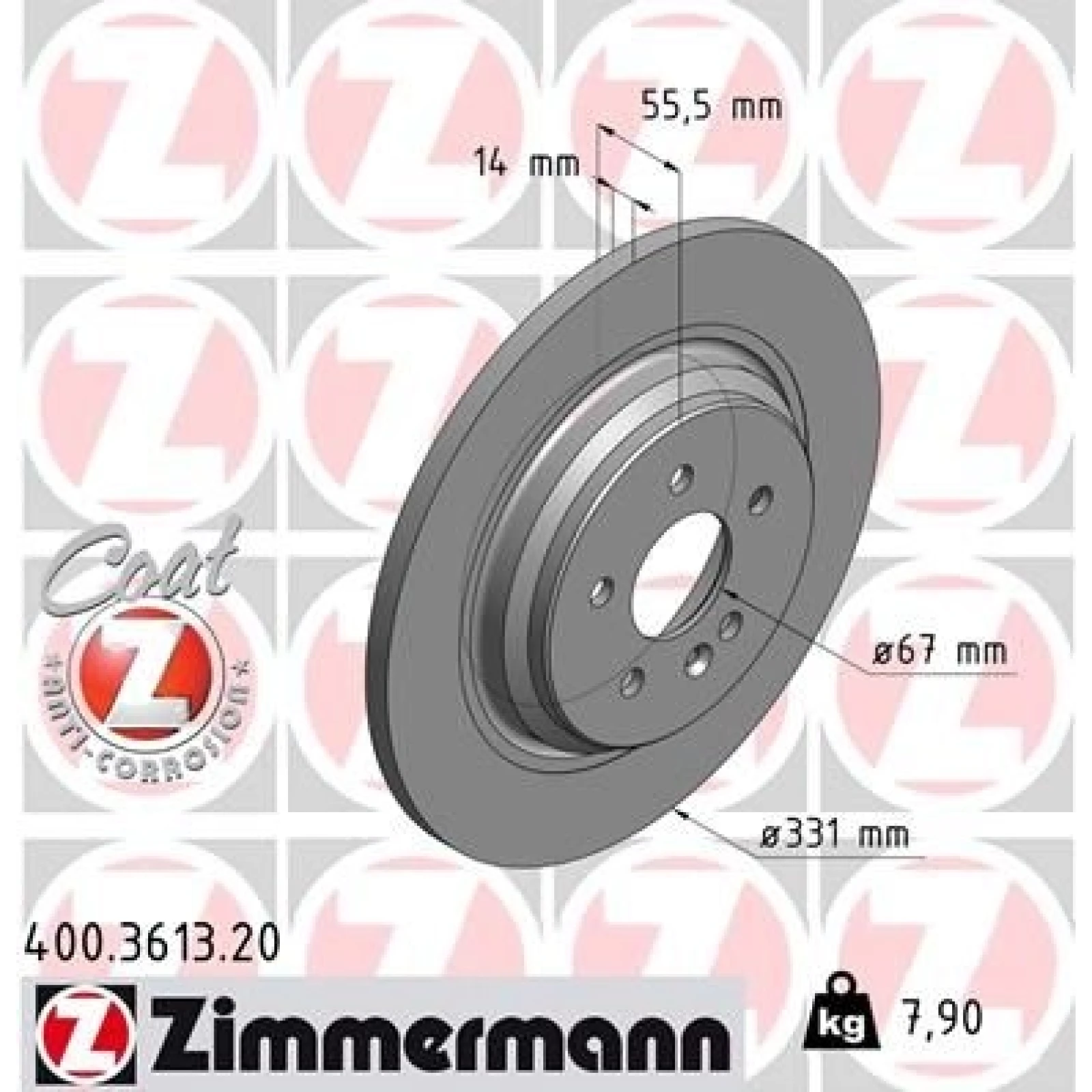 ZIMMERMANN Bremsscheibe 400.3613.20