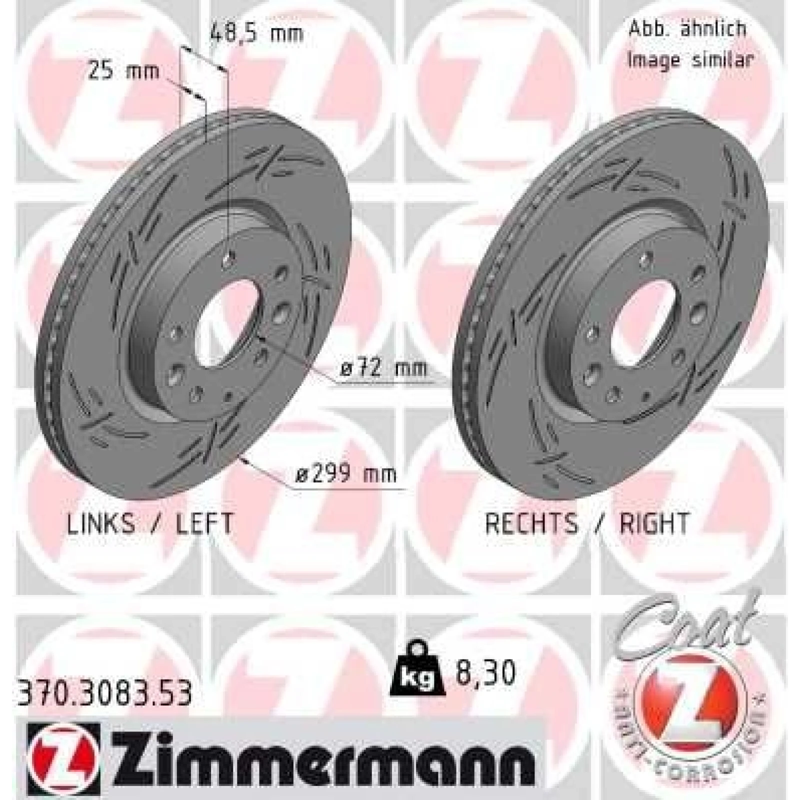 ZIMMERMANN Bremsscheibe 370.3083.53