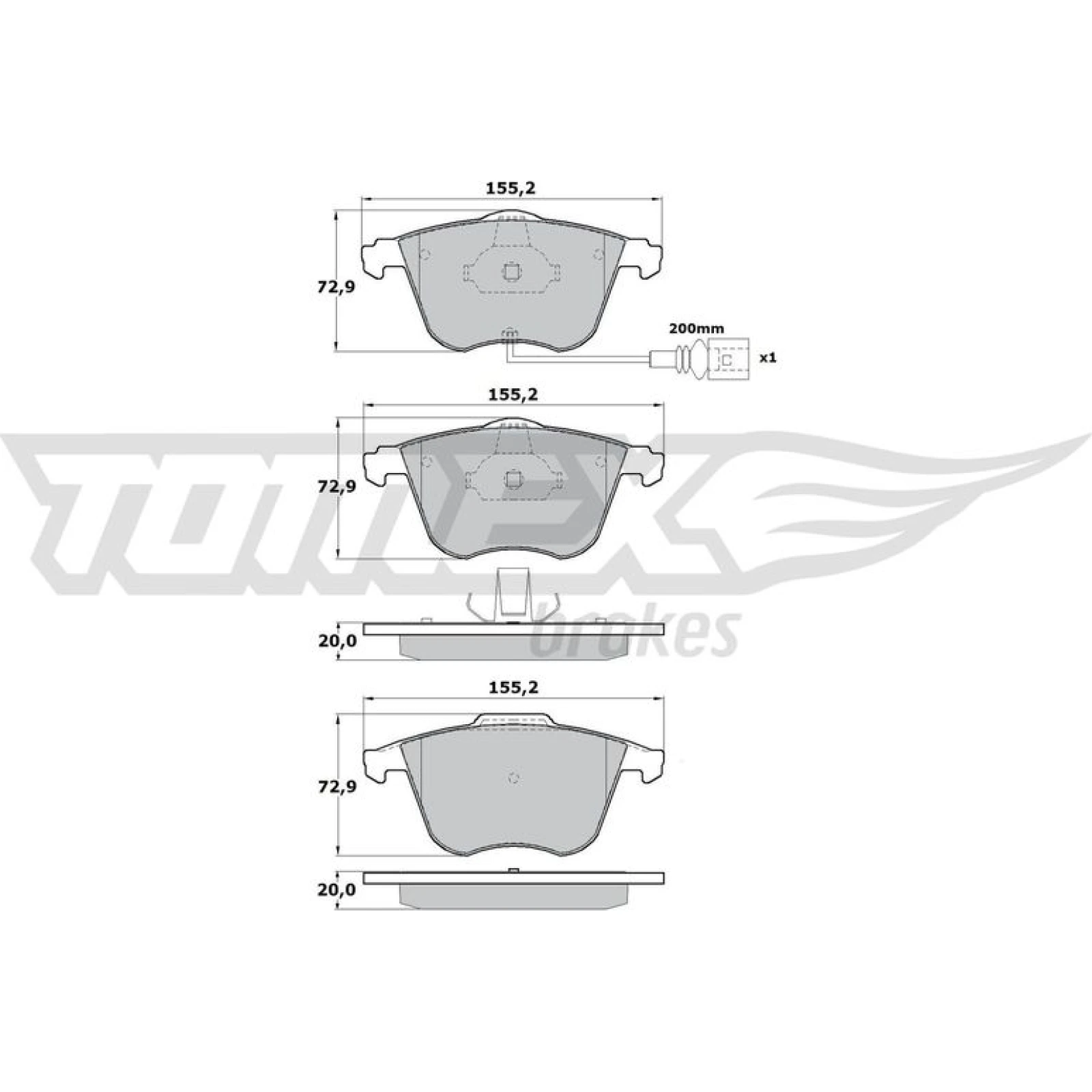 TOMEX brakes Bremsbelagsatz, Scheibenbremse TX 17-12