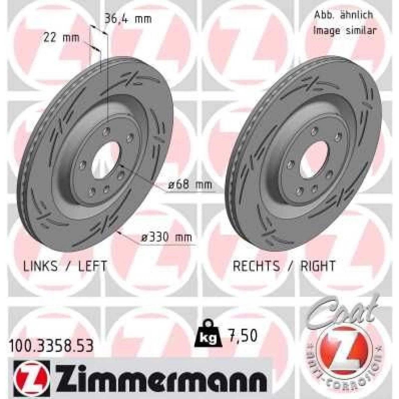 ZIMMERMANN Bremsscheibe 100.3358.53