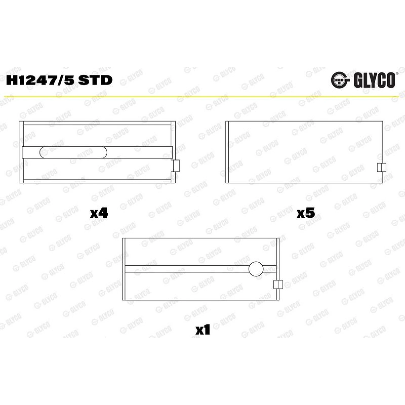 GLYCO Kurbelwellenlager H1247/5 STD