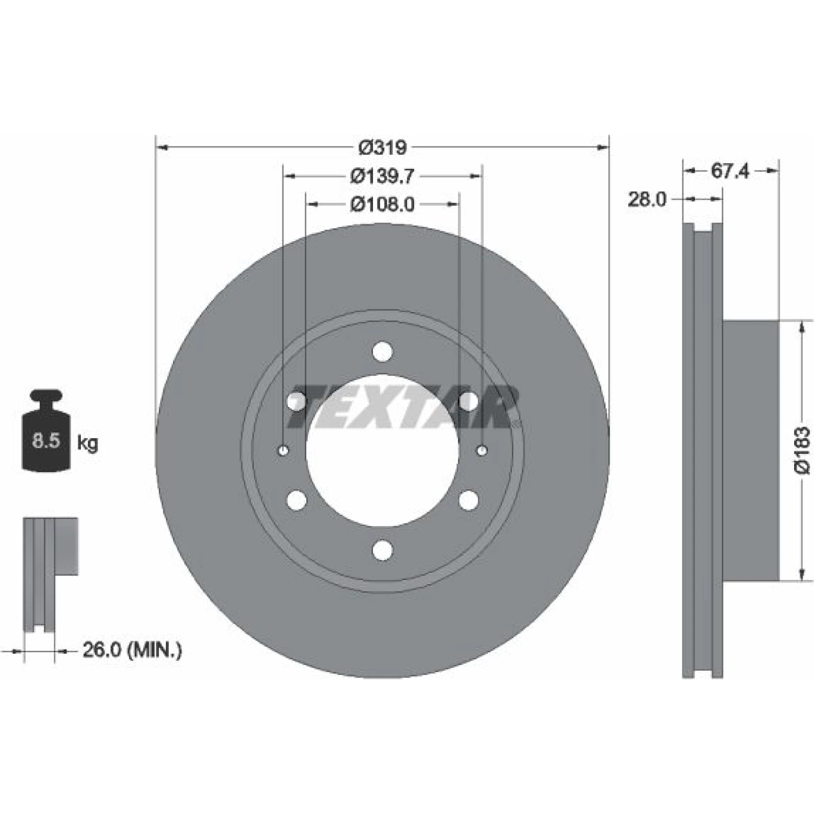 Textar Bremsscheibe 92274903