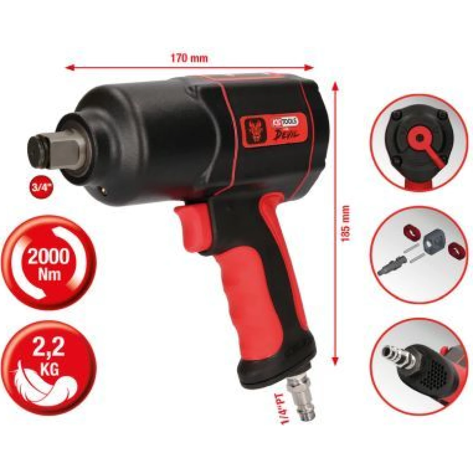 KS TOOLS Schlagschrauber (Druckluft) 515.3400