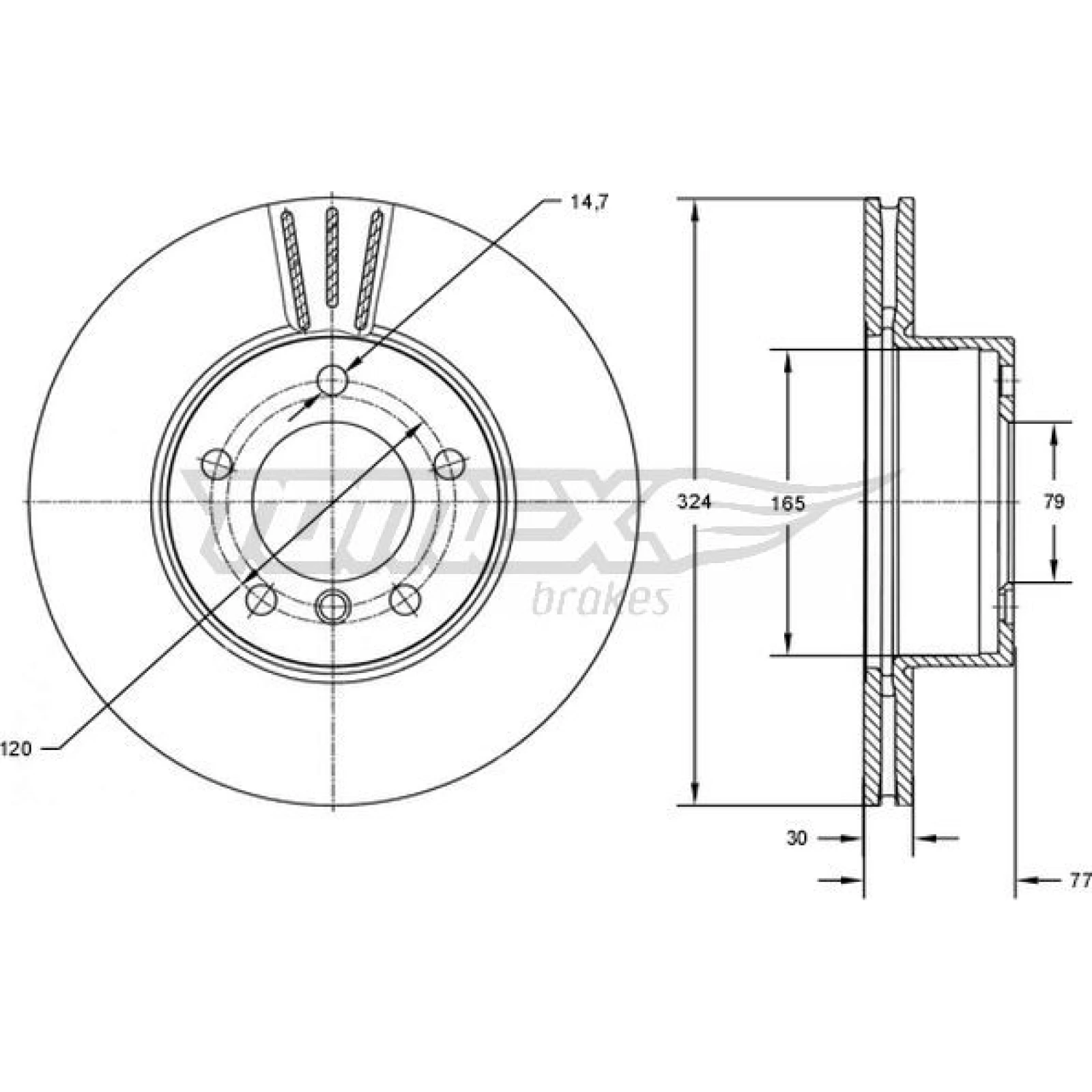 TOMEX brakes Bremsscheibe TX 73-15