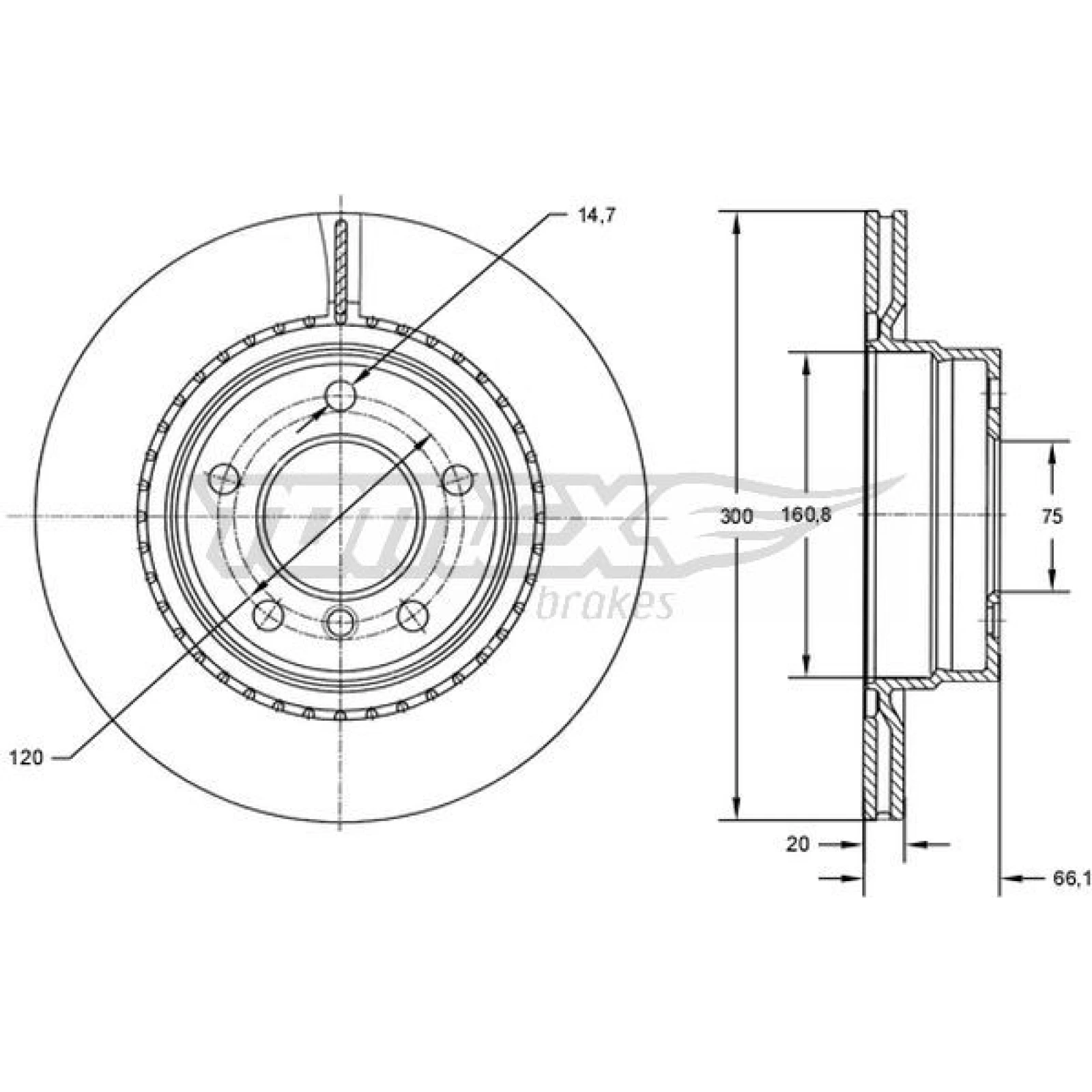 TOMEX brakes Bremsscheibe TX 72-72