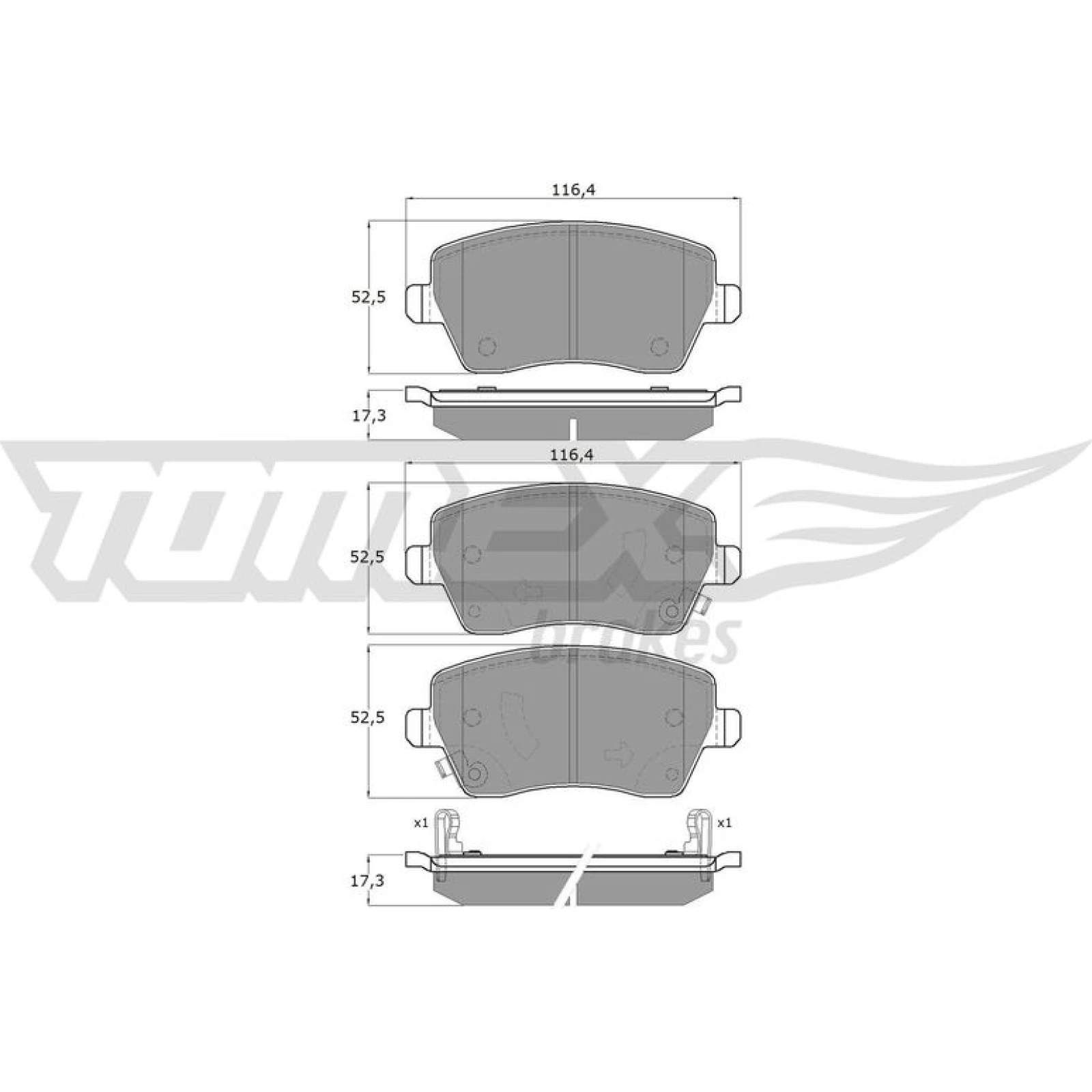 TOMEX brakes Bremsbelagsatz, Scheibenbremse TX 14-161