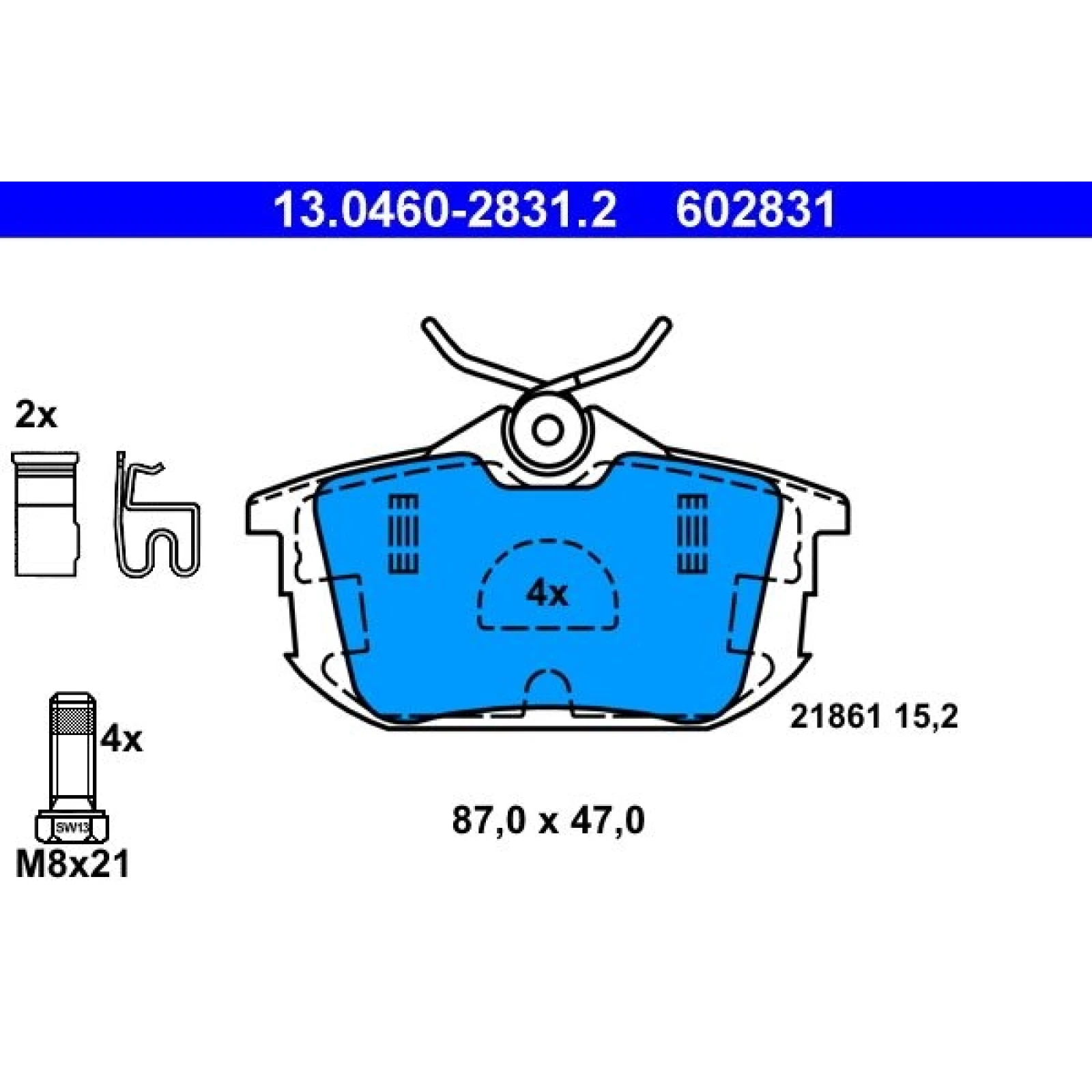 Bremsbelagsatz Mitsubishi T. Carisma/Colt/Space Star 99-12 13.0460-2831.2