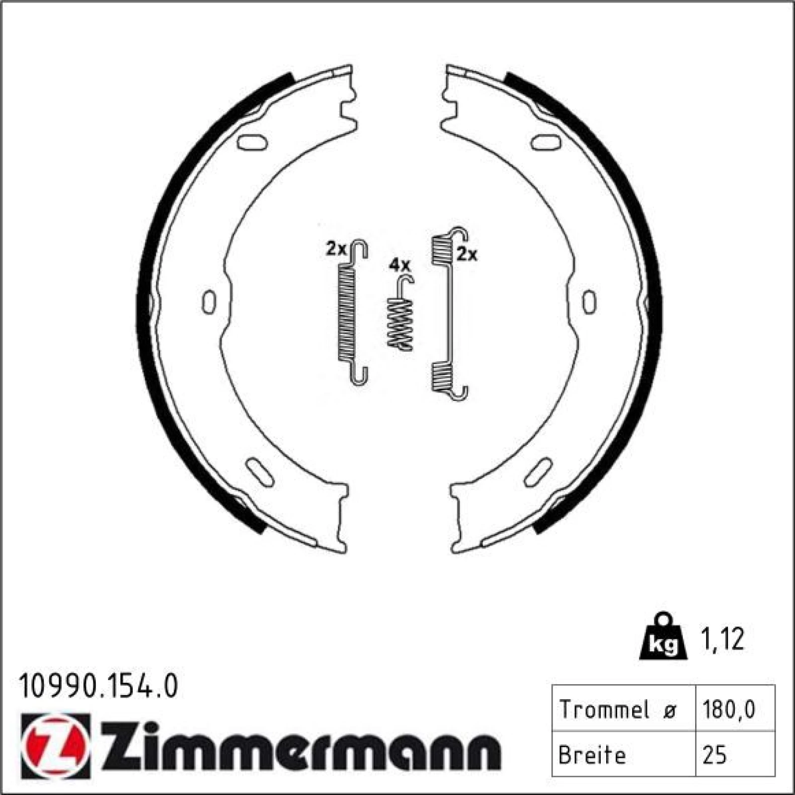 ZIMMERMANN Bremsbacken 10990.154.0