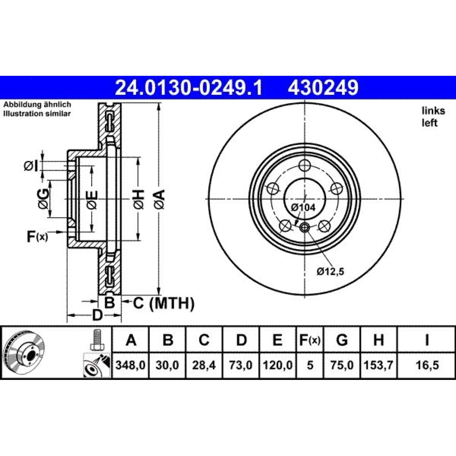 Bremsscheibe 24.0130-0249.1