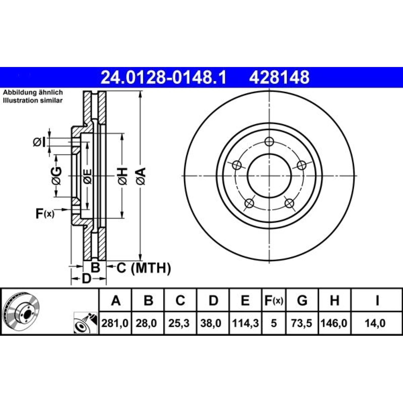 Bremsscheibe 24.0128-0148.1