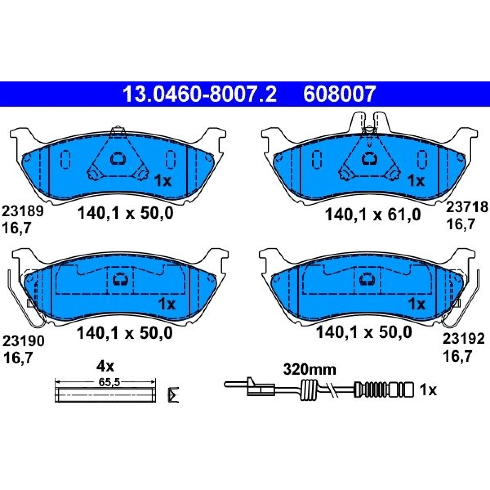 Bremsbelagsatz Db T. W163 Ml 2.3-4.3 98-05 13.0460-8007.2