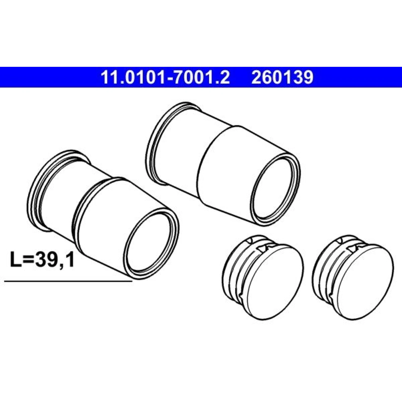 Führungshülsensatz, Bremssattel 11.0101-7001.2