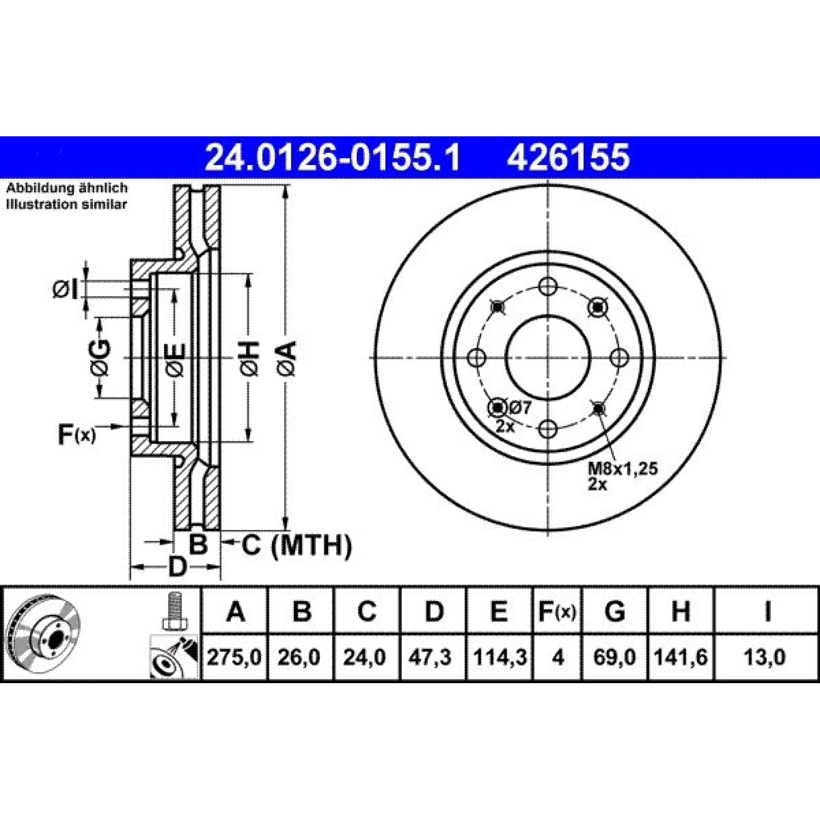 Bremsscheibe 24.0126-0155.1