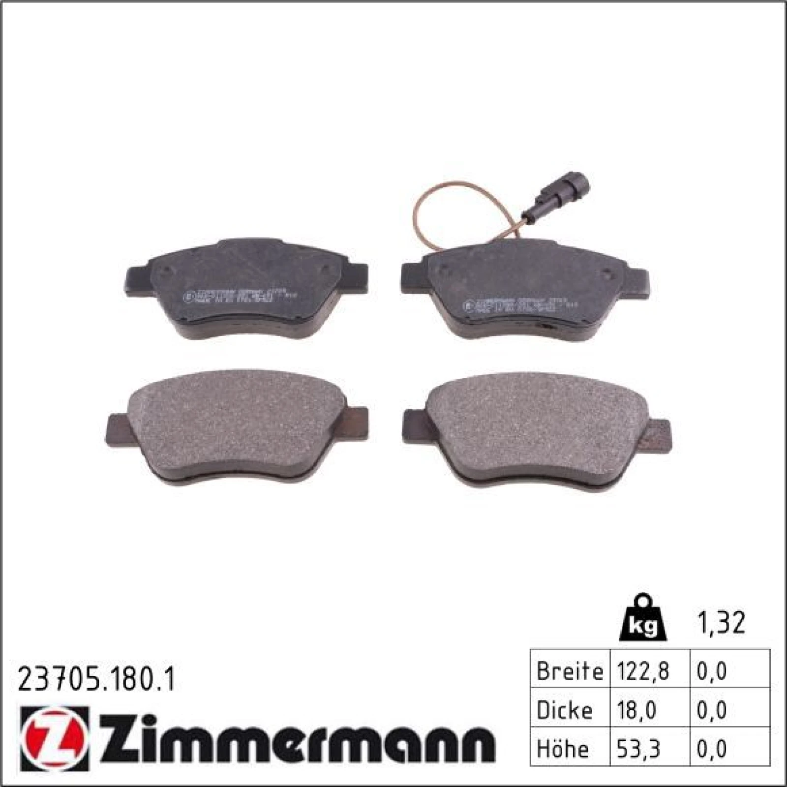 ZIMMERMANN Bremsbeläge 23705.180.1