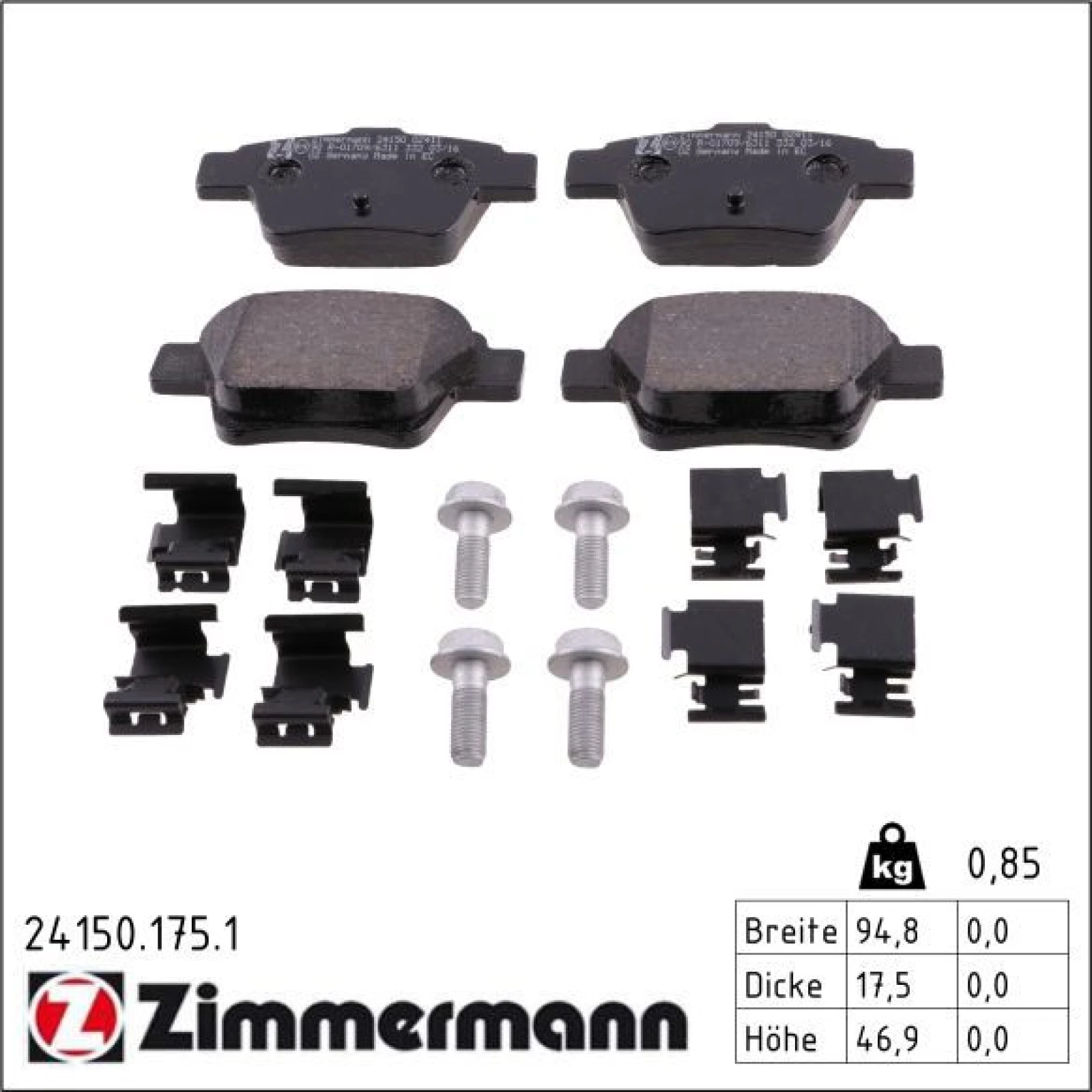 ZIMMERMANN Bremsbeläge 24150.175.1