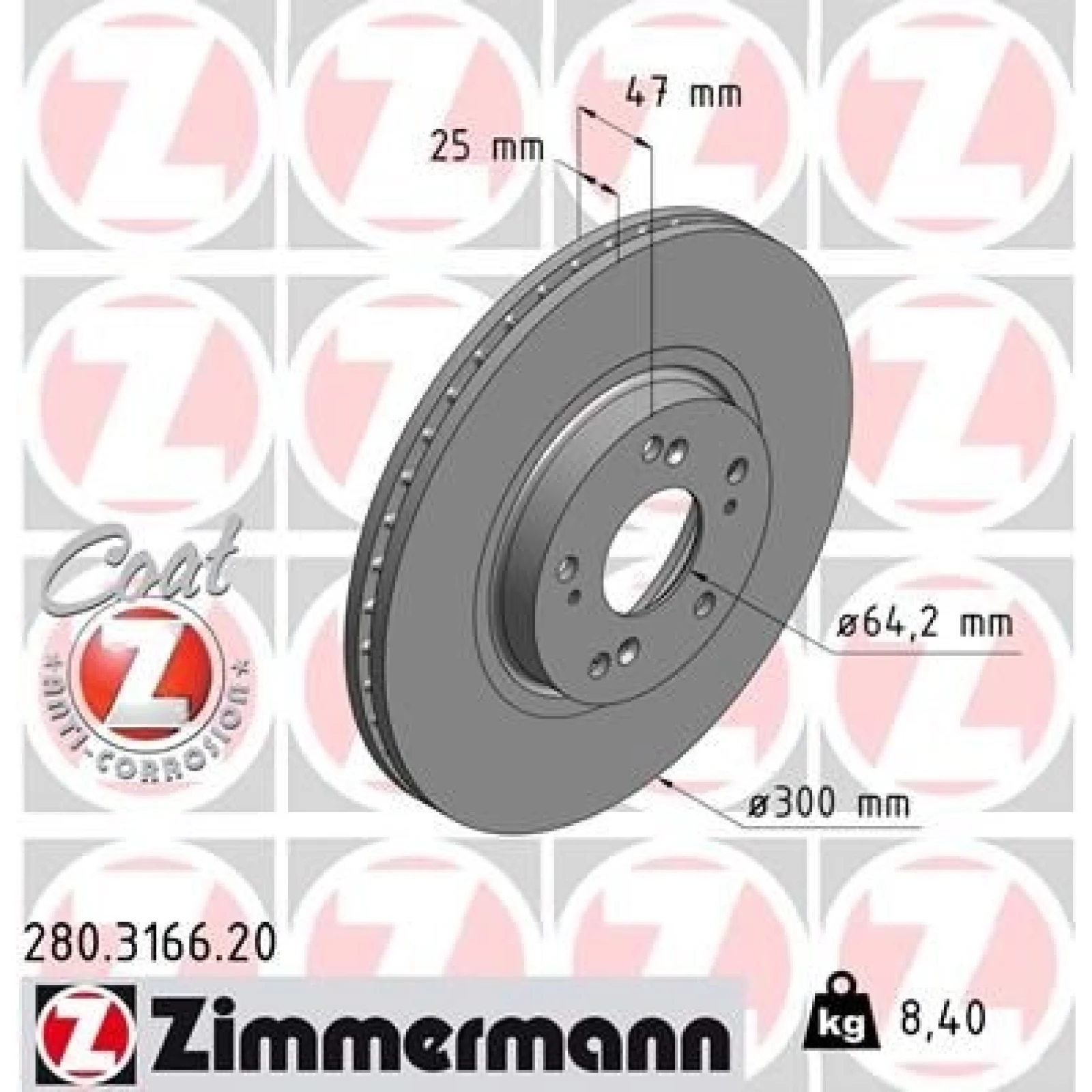 ZIMMERMANN Bremsscheibe 280.3166.20