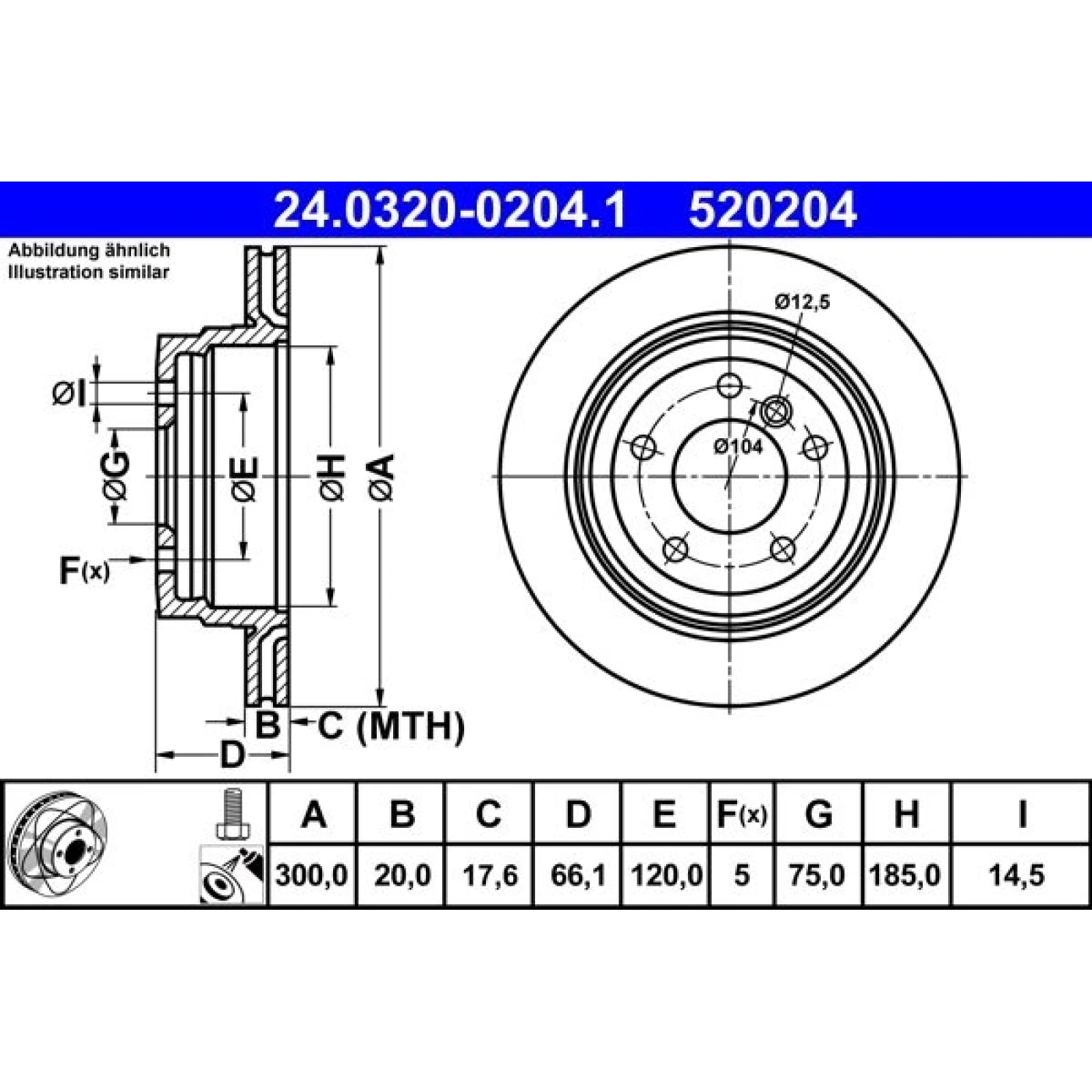 Bremsscheibe Bmw T. 1/3/X1 2.0-3.0 05-15 Power Disc 24.0320-0204.1