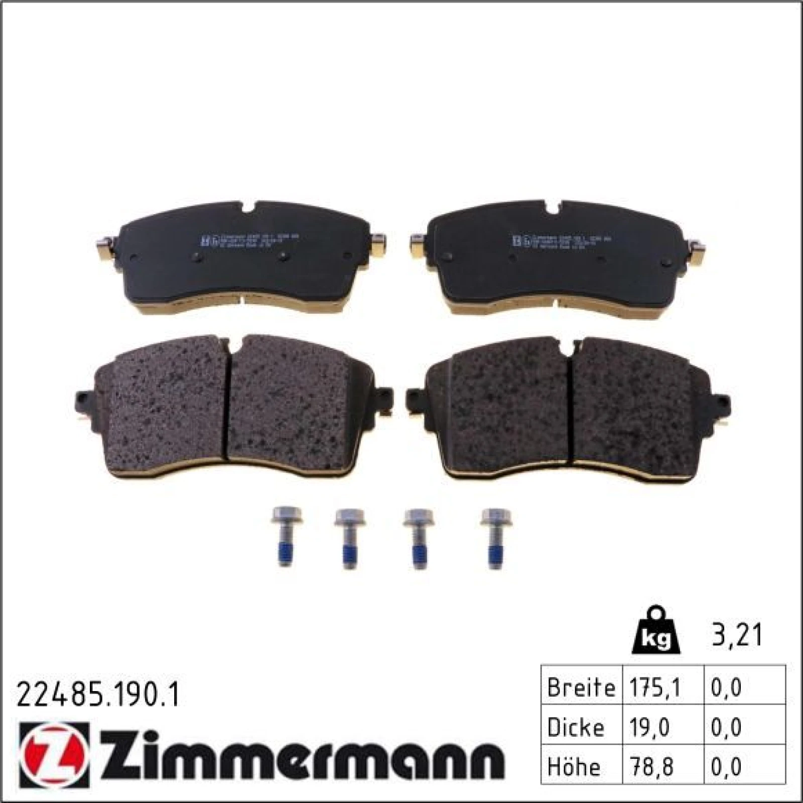 ZIMMERMANN Bremsbeläge 22485.190.1