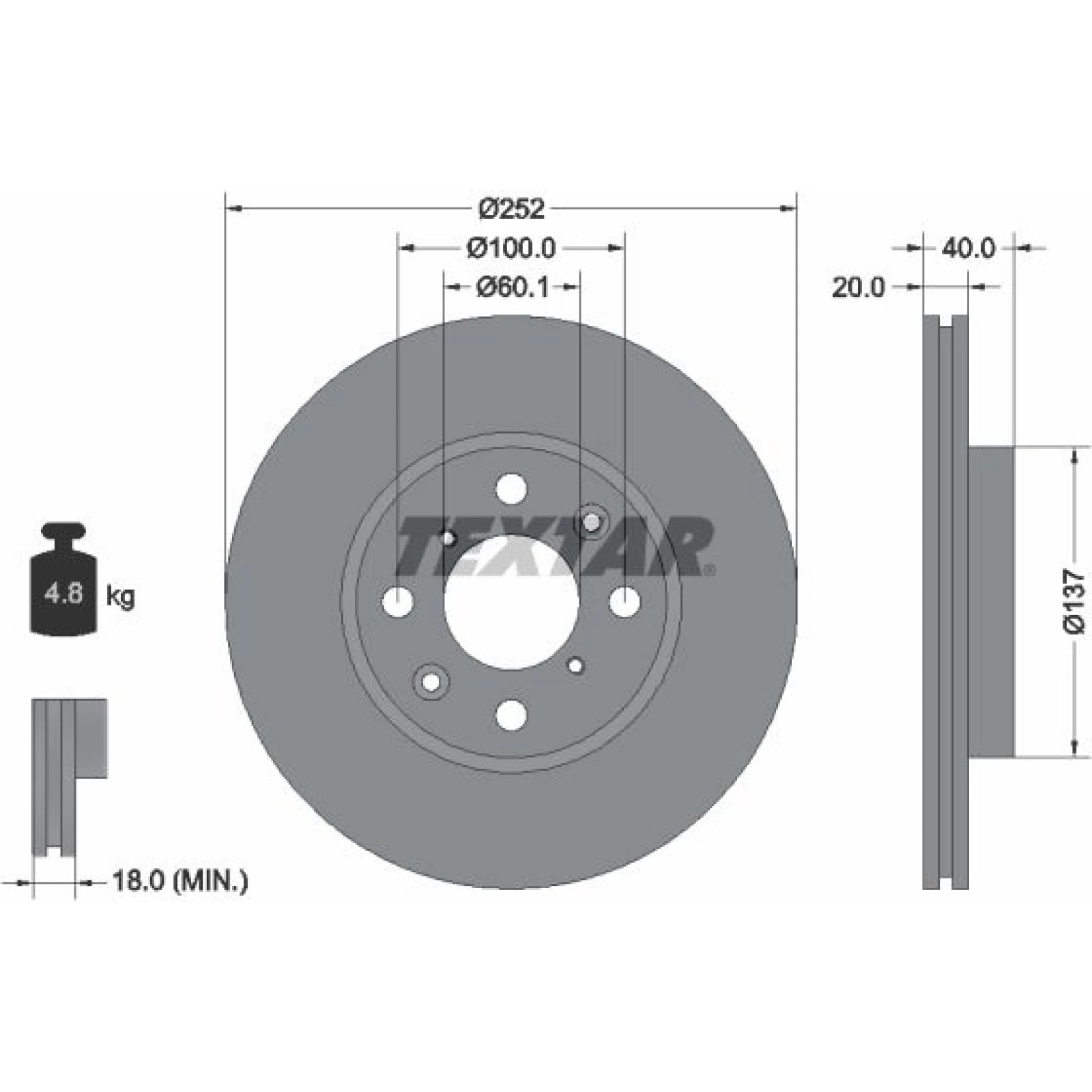 Textar Bremsscheibe Suzuki P. Swift 92148903