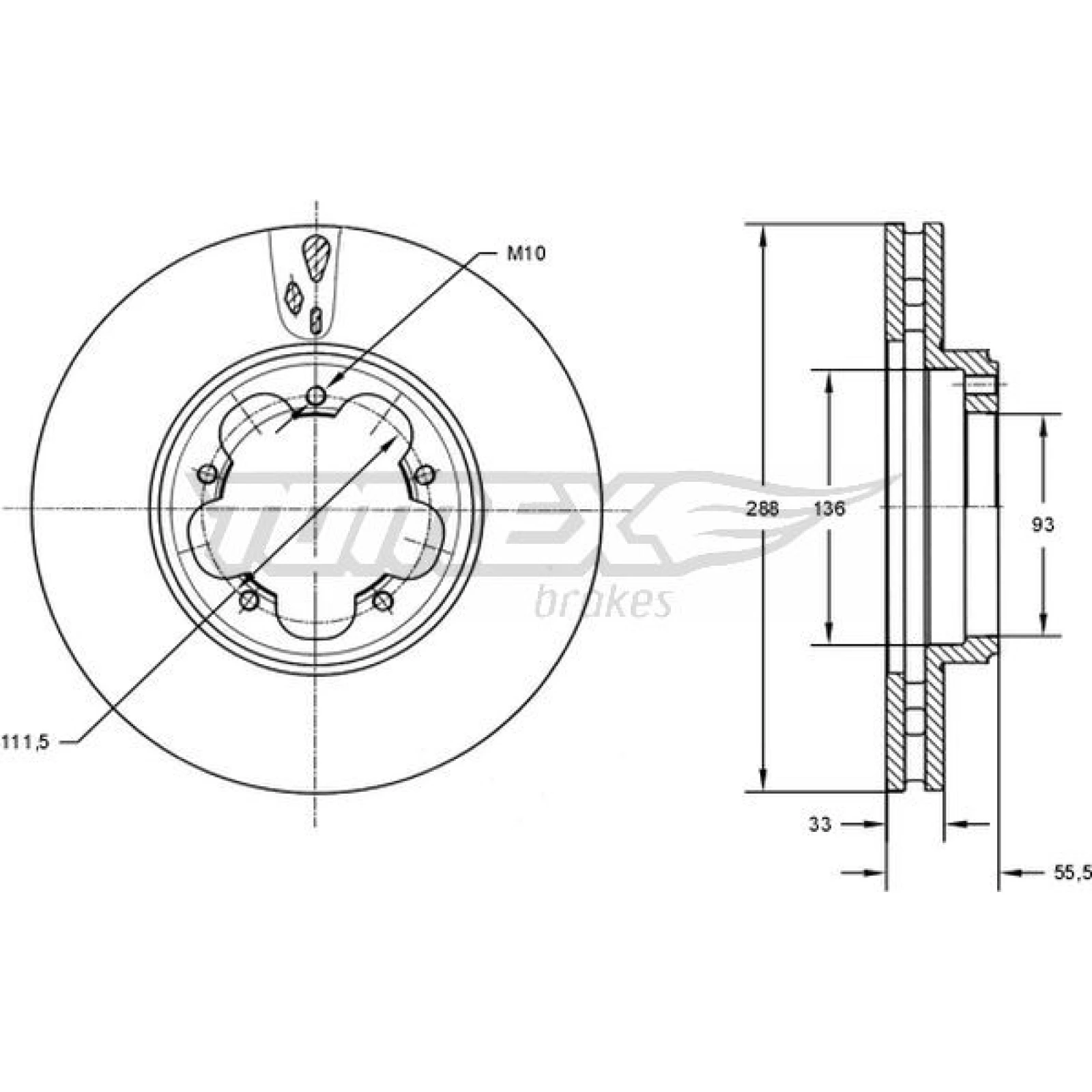TOMEX brakes Bremsscheibe TX 73-11