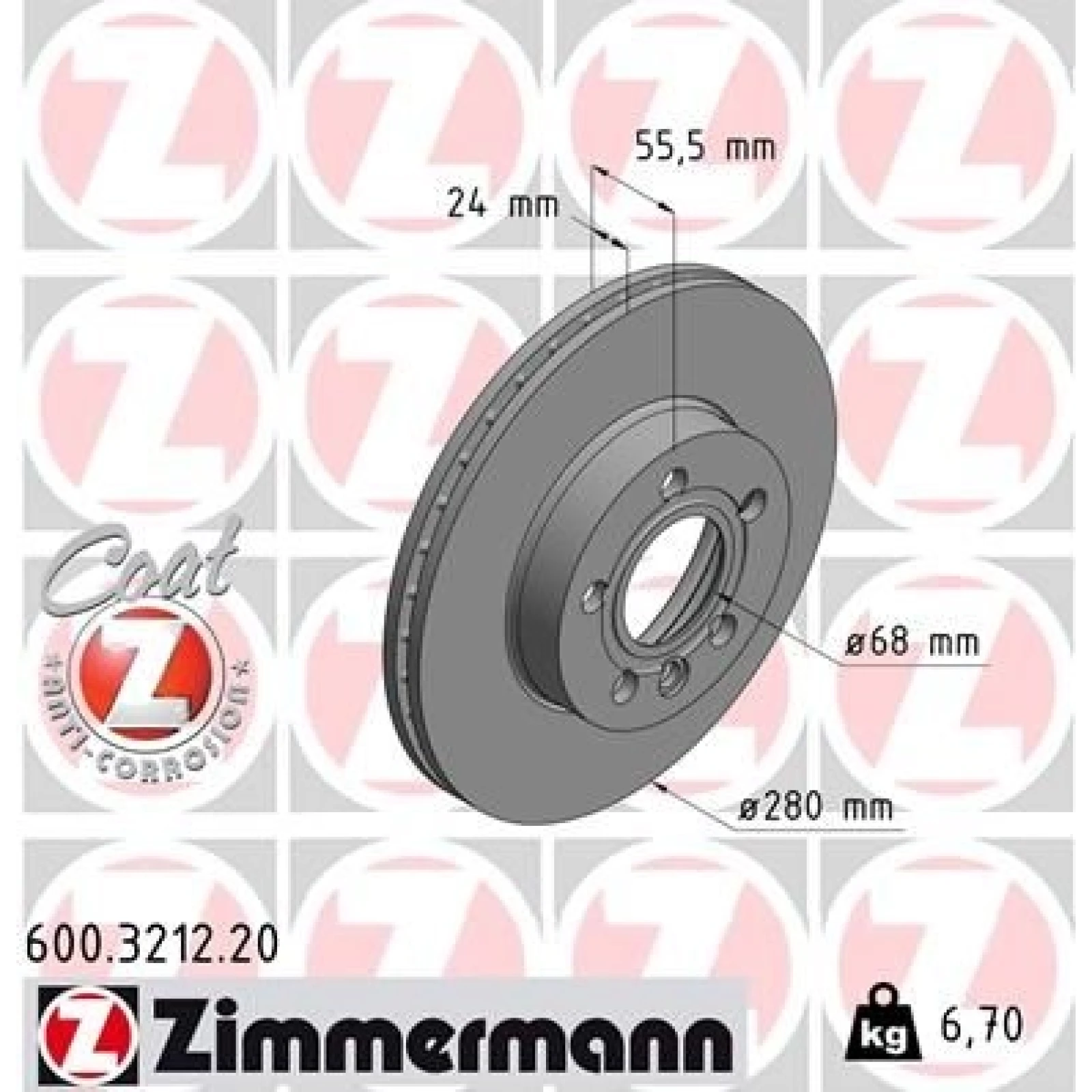 ZIMMERMANN Bremsscheibe 600.3212.20